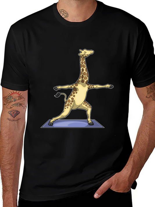 Yoga Giraffe T-Shirt - Black Graphic Tee