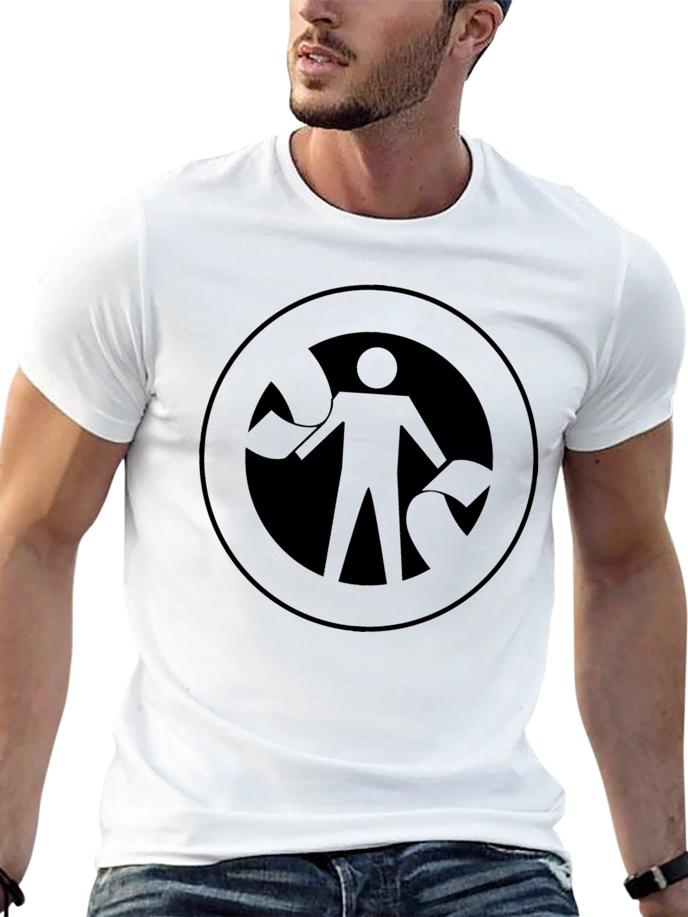 Abstract Figure Graphic Tee - Black Unisex Shirt