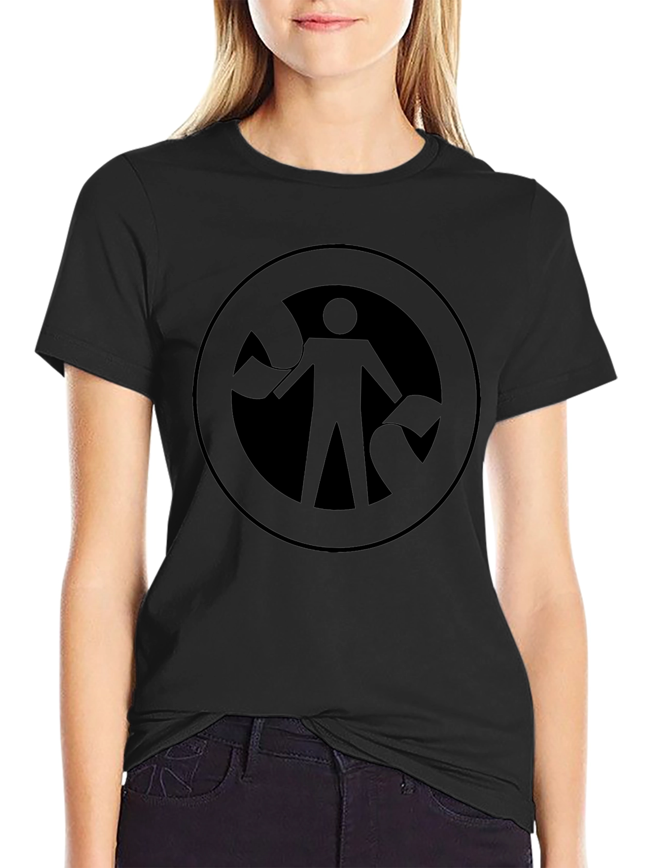 Abstract Figure Graphic Tee - Black Unisex Shirt