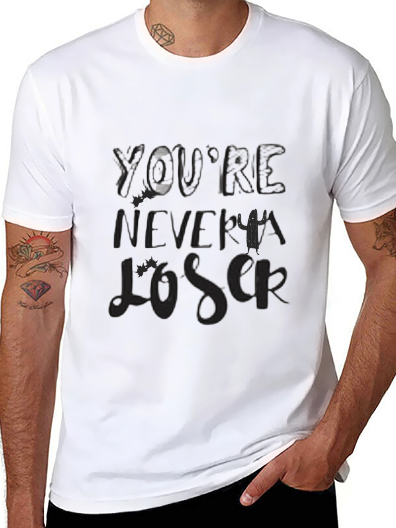 Youre Never A Loser Graphic Tee - Black