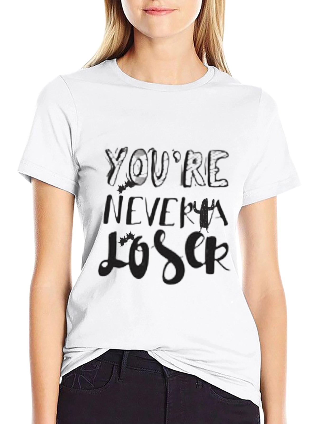 Youre Never A Loser Graphic Tee - Black