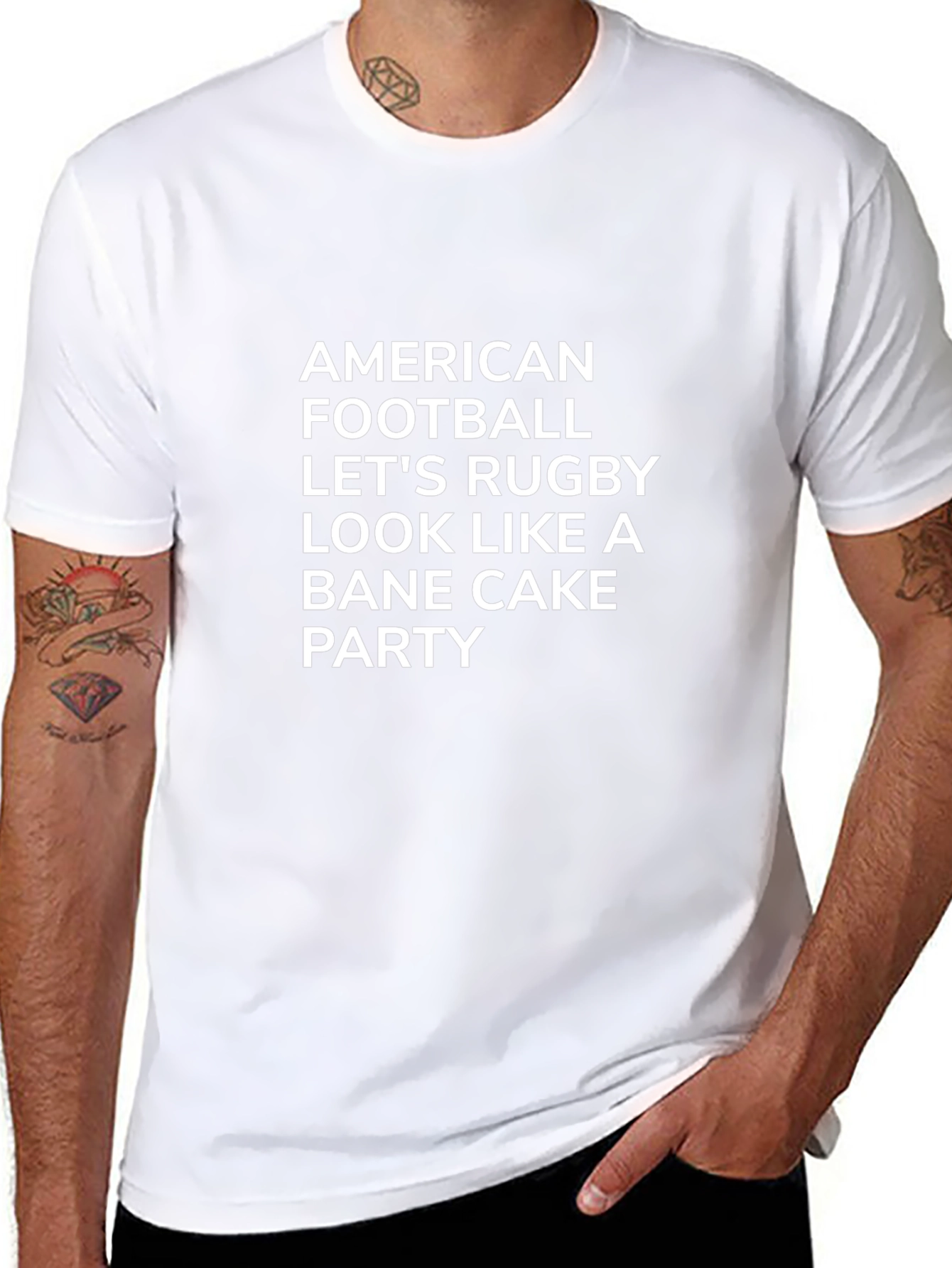 American Football Rugby Graphic Black Tee
