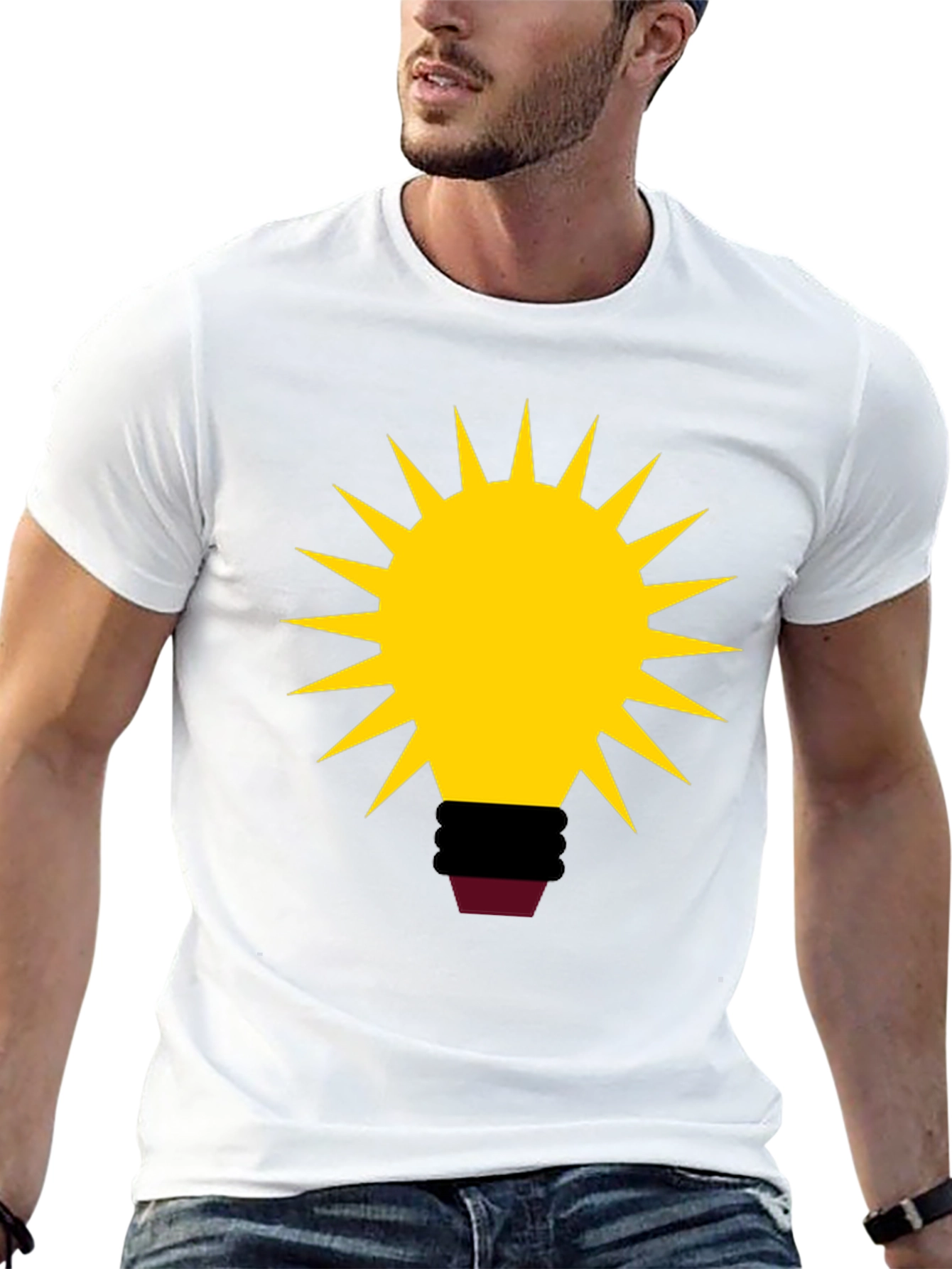 Abstract Bulb Graphic Tee - Black Cotton Blend
