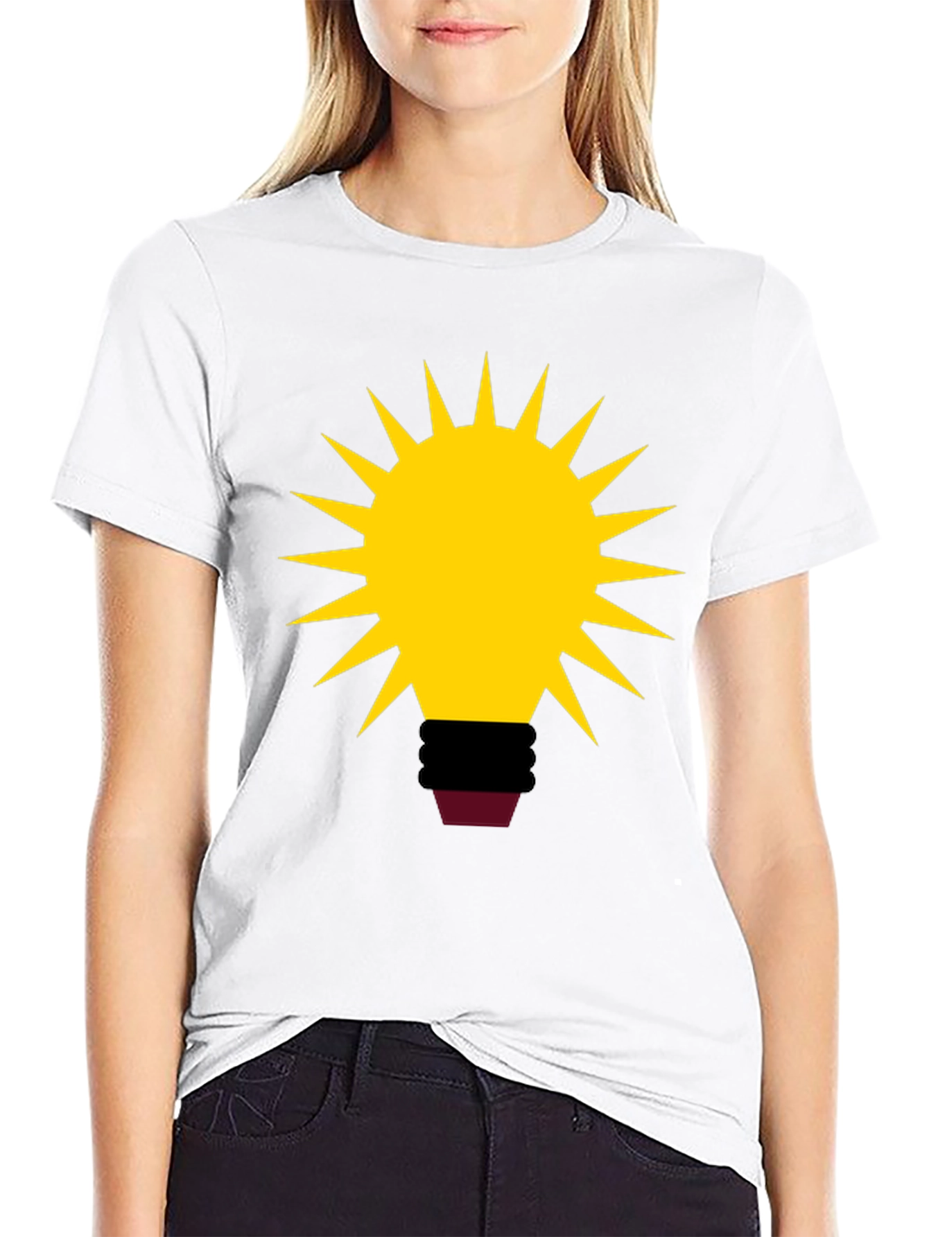 Abstract Bulb Graphic Tee - Black Cotton Blend