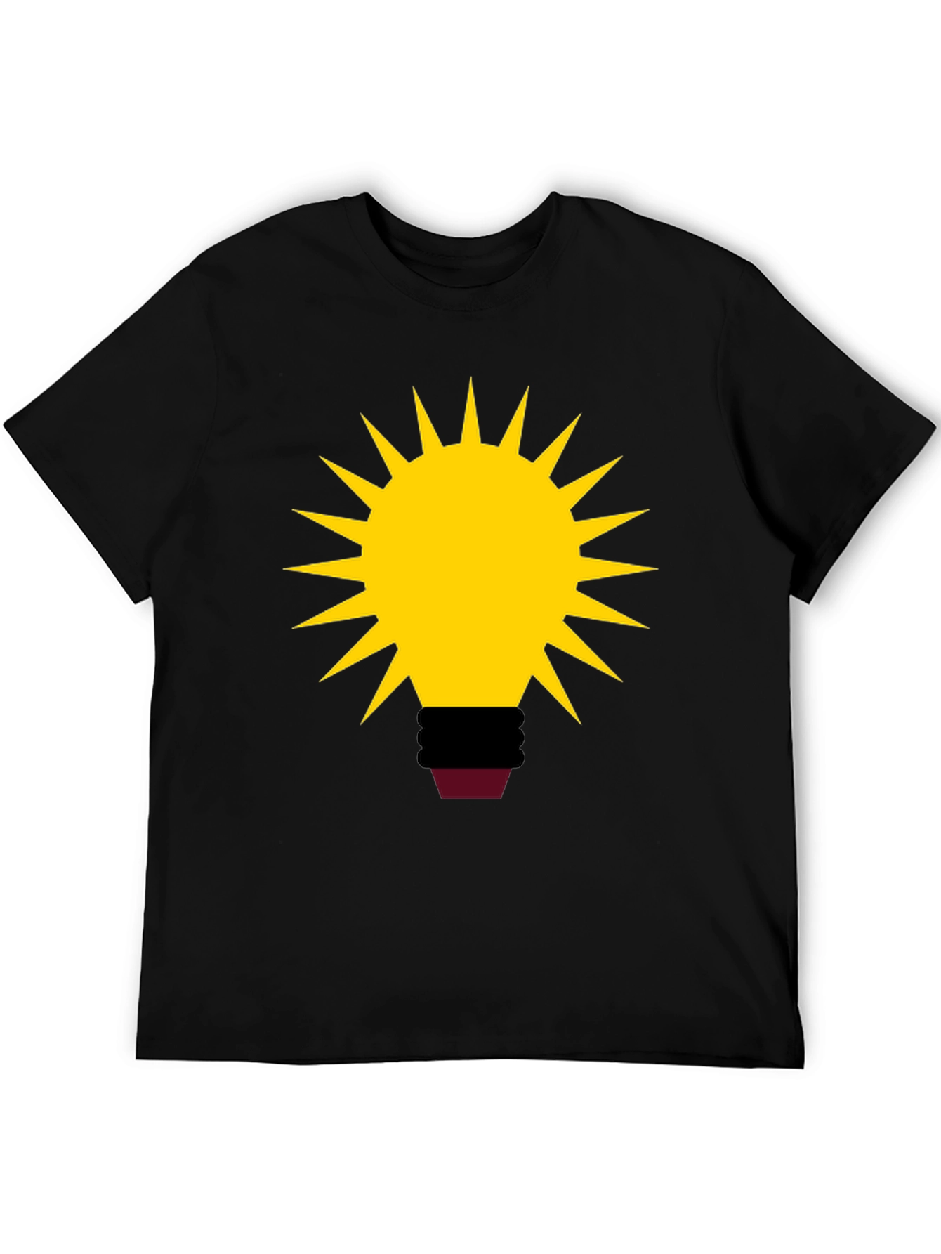 Abstract Bulb Graphic Tee - Black Cotton Blend