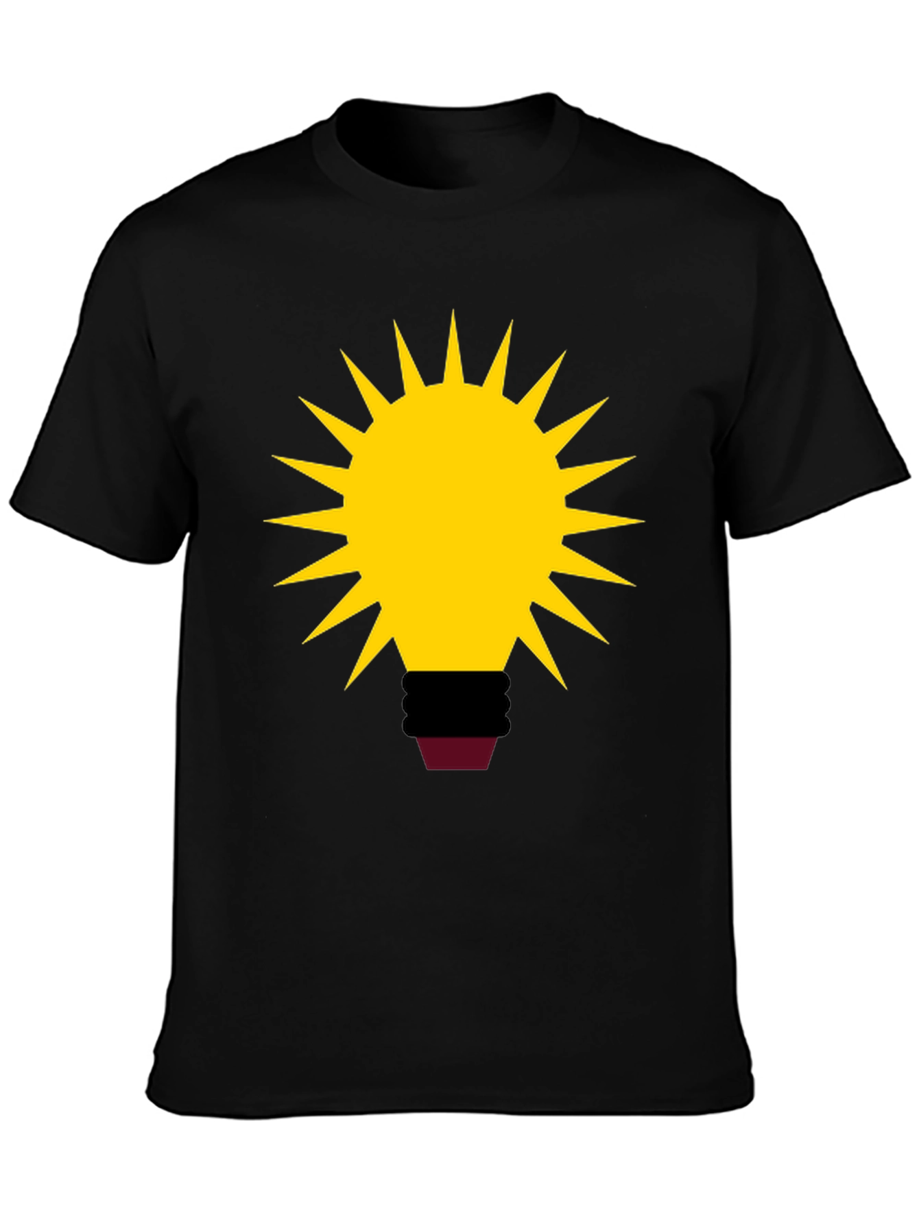 Abstract Bulb Graphic Tee - Black Cotton Blend