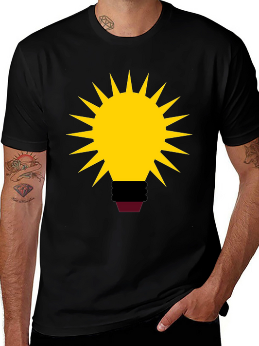 Abstract Bulb Graphic Tee - Black Cotton Blend