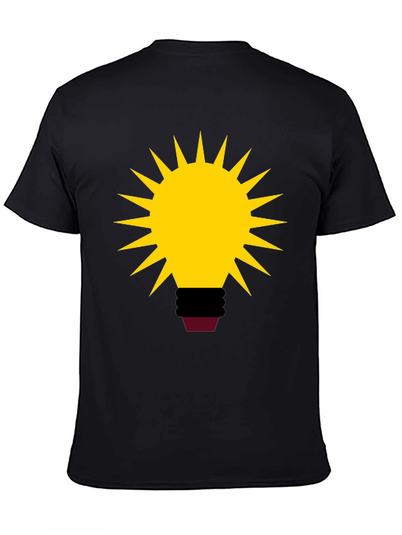 Abstract Bulb Graphic Tee - Black Cotton Blend