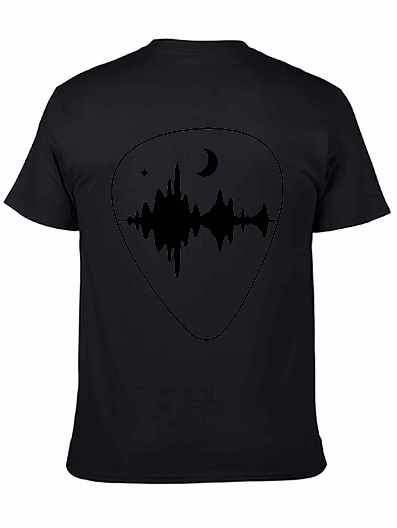 Acoustic Wave Guitar Pick Graphic Tee - Black