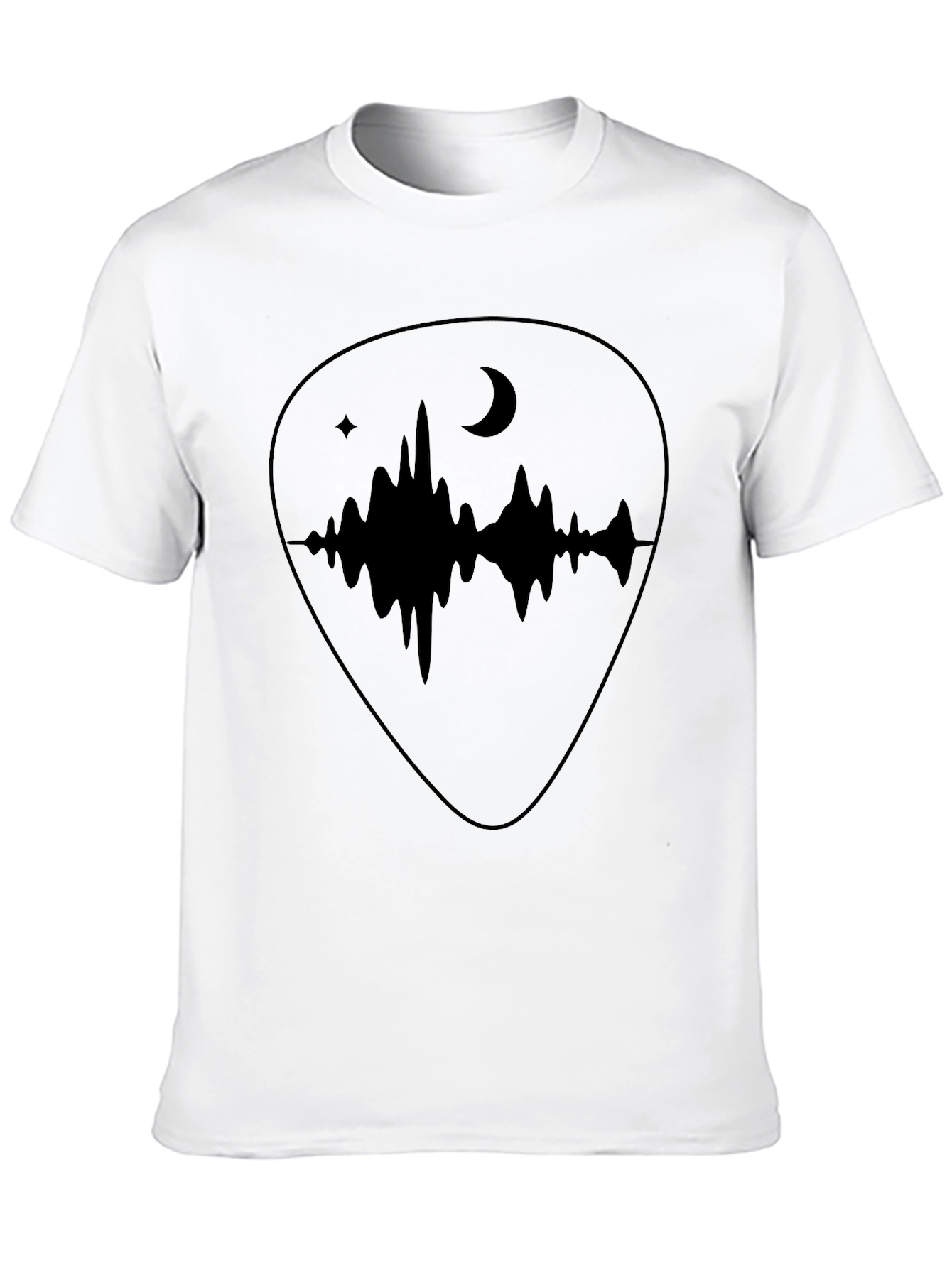 Acoustic Wave Guitar Pick Graphic Tee - Black