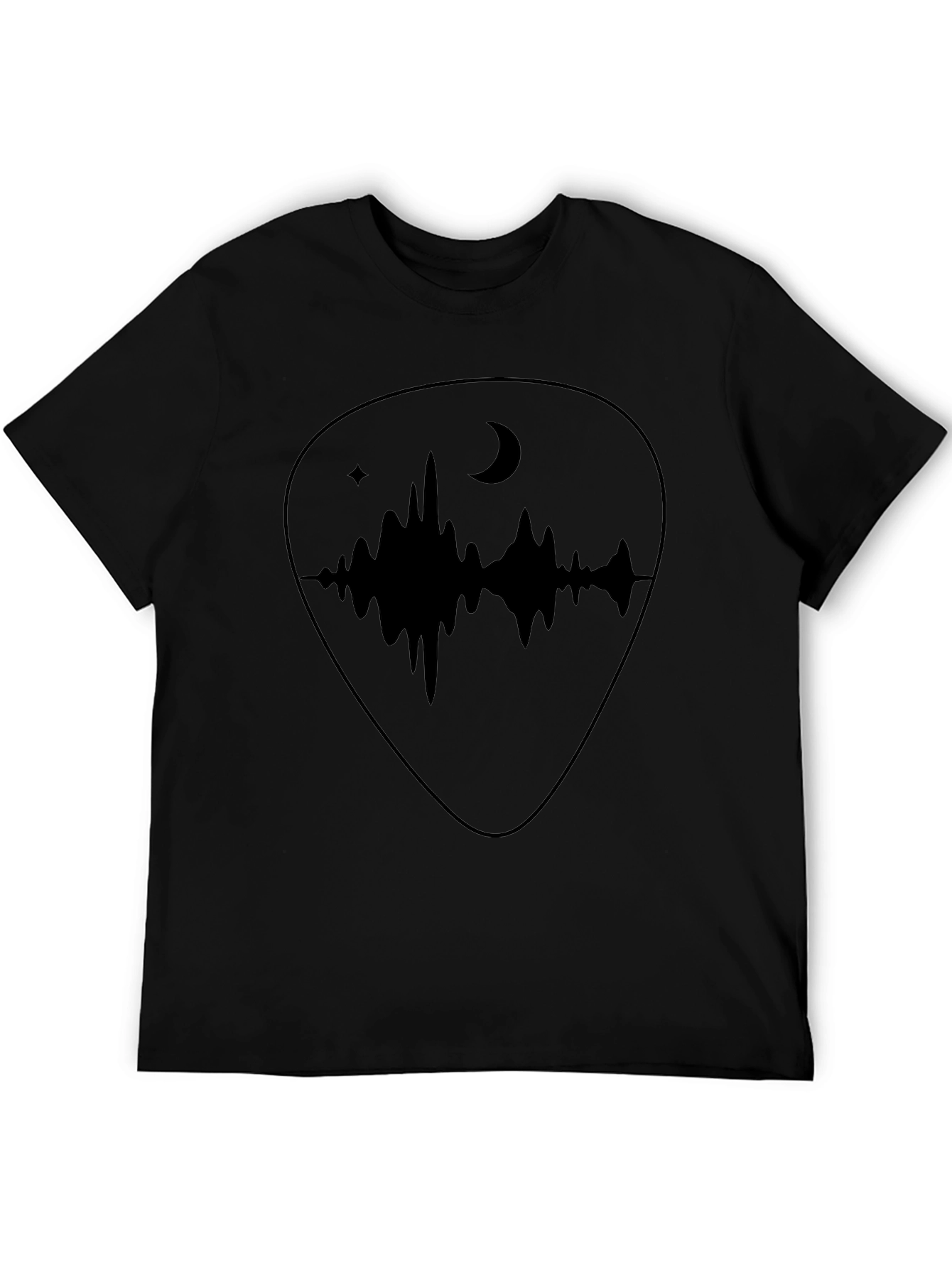 Acoustic Wave Guitar Pick Graphic Tee - Black