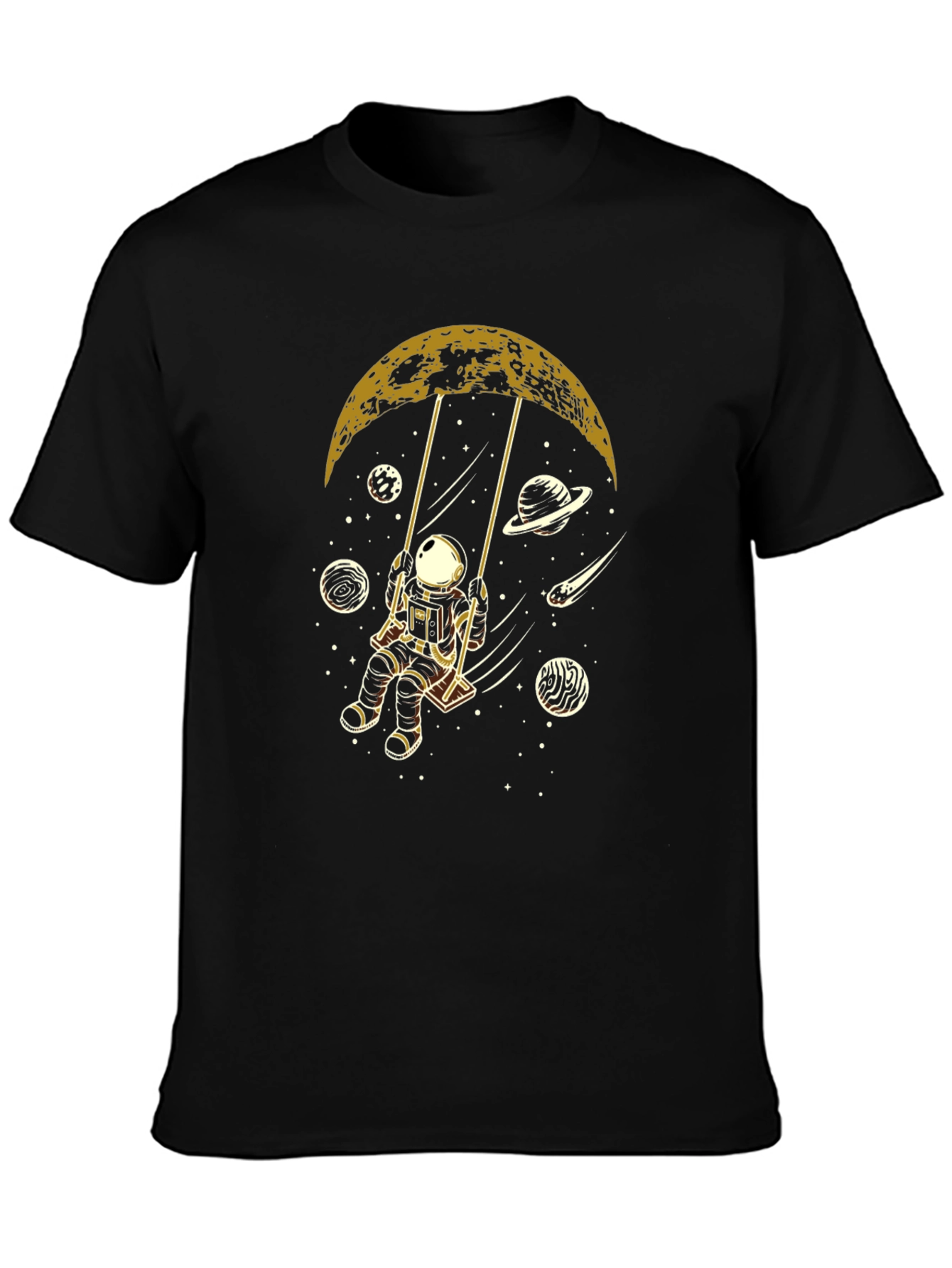 Astronaut Moon Swing Graphic Tee - Black