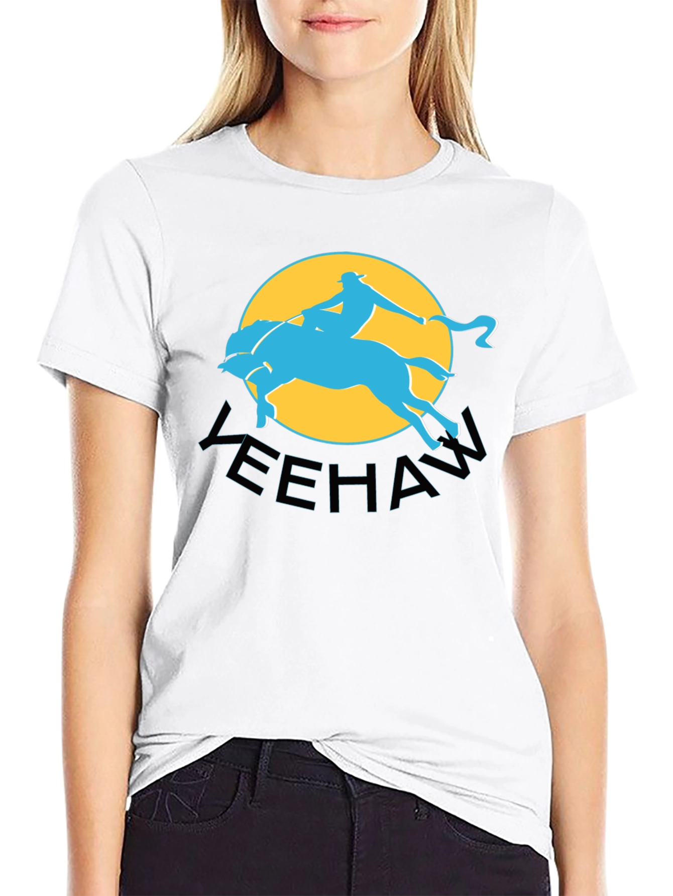 Yeehaw Cowboy Graphic Tee - Black