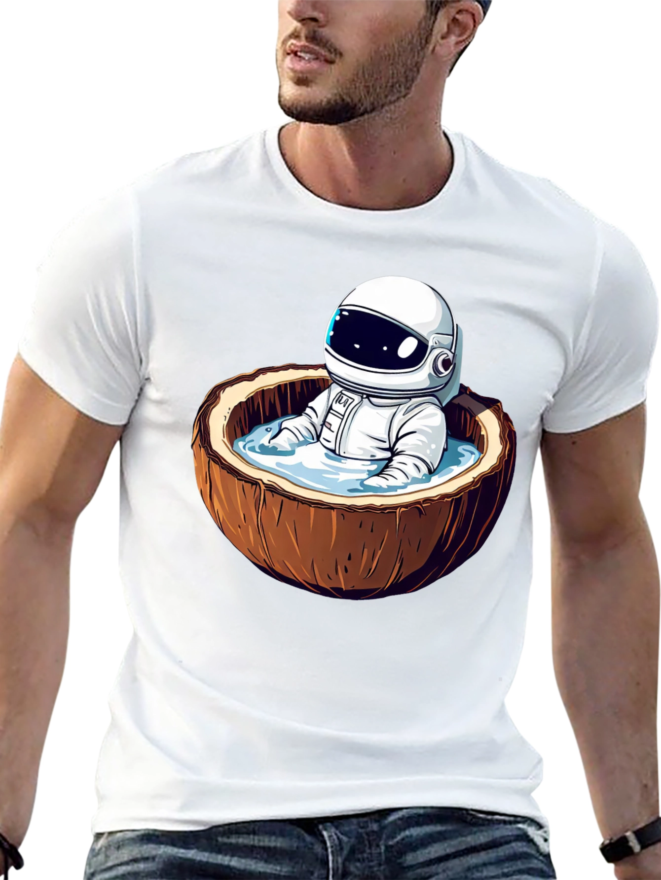 Astronaut Coconut Bathing T-Shirt