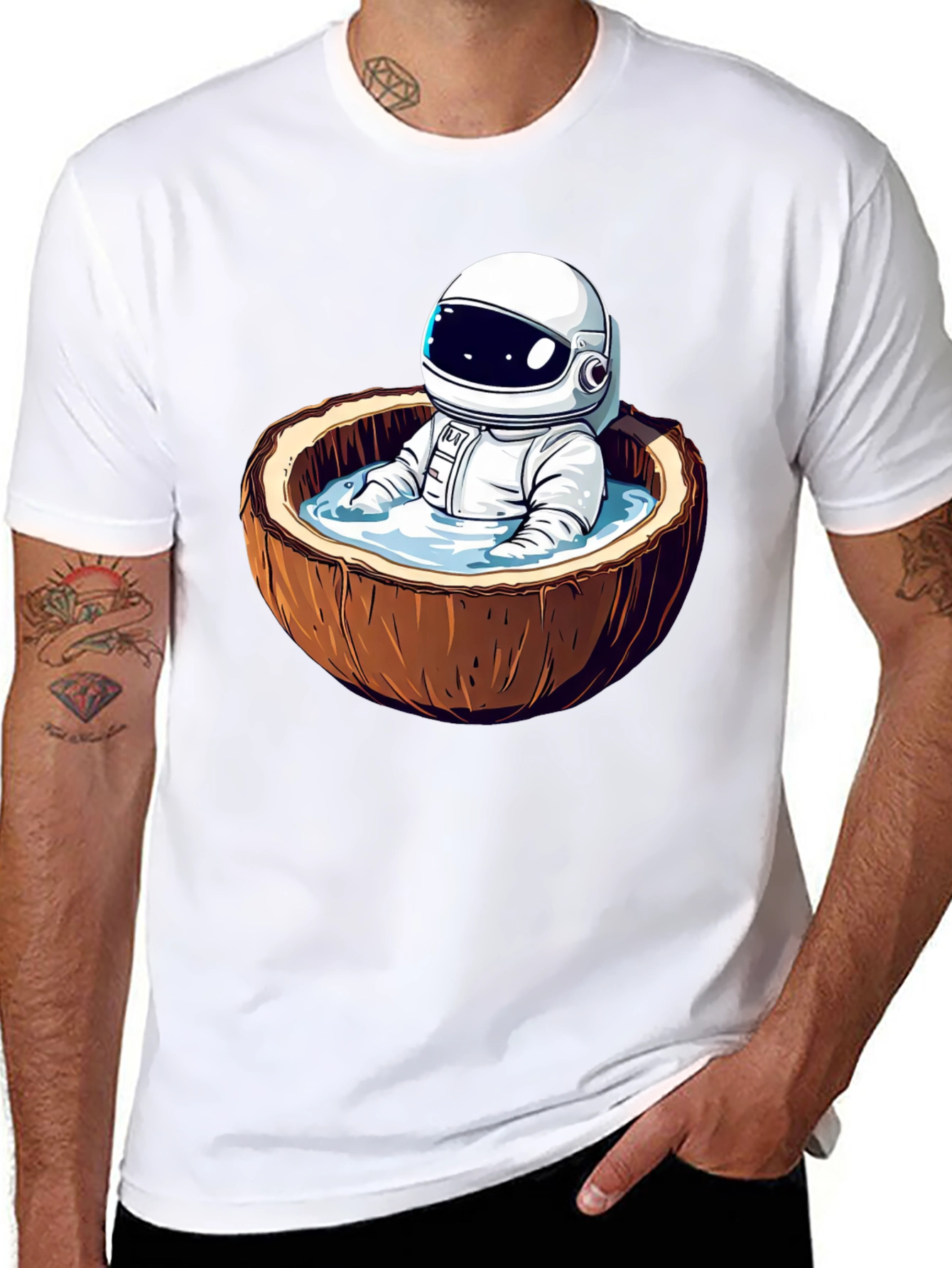 Astronaut Coconut Bathing T-Shirt