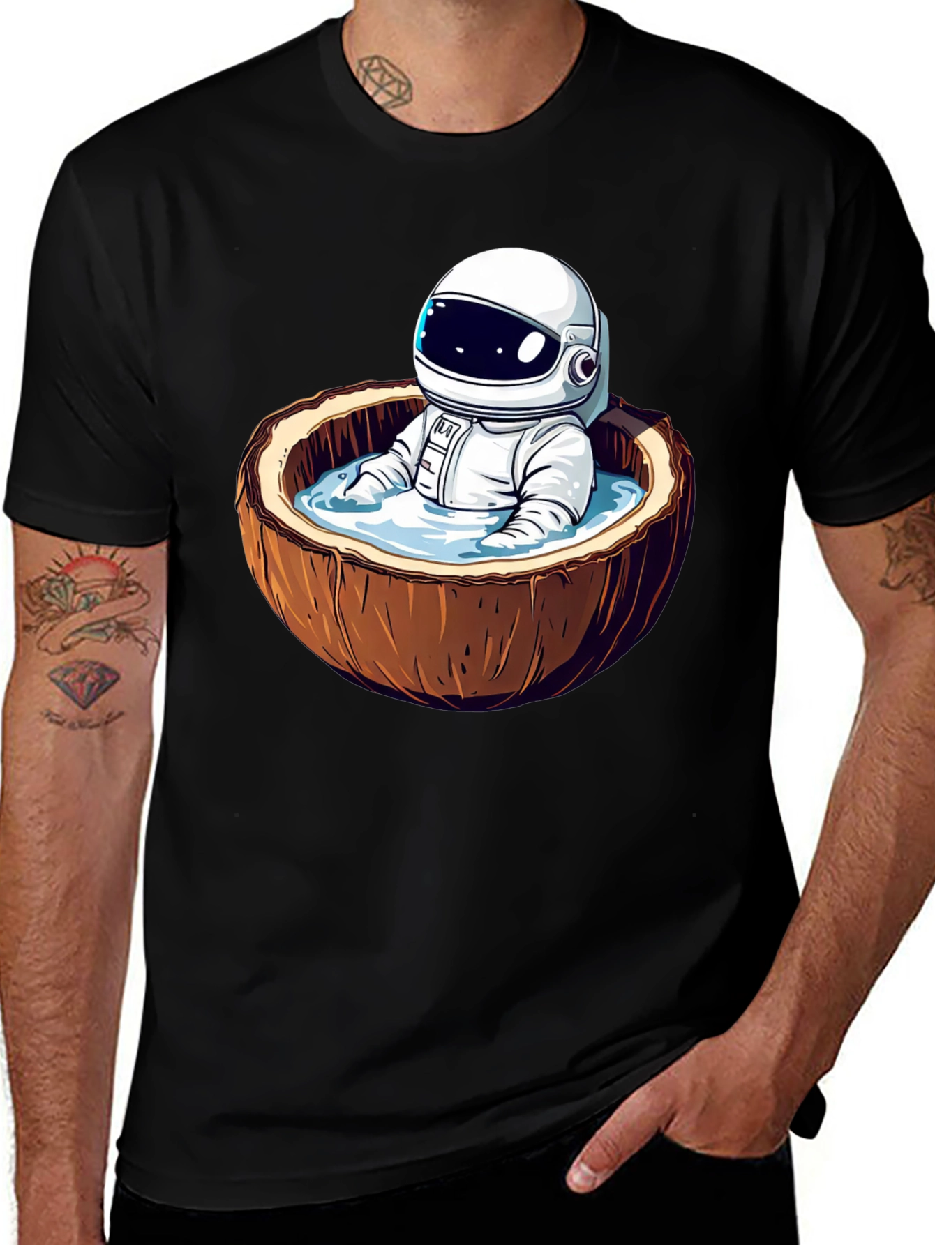 Astronaut Coconut Bathing T-Shirt