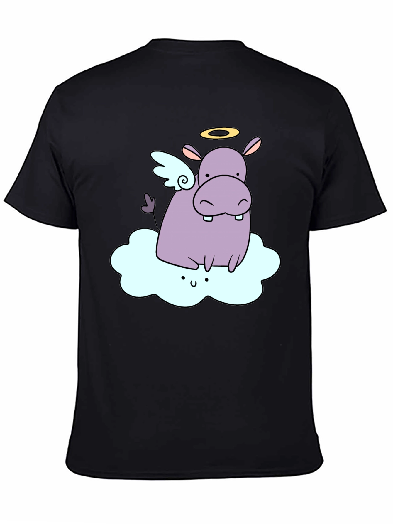 Angel Hippo Graphic T-Shirt - Cute and Comfy