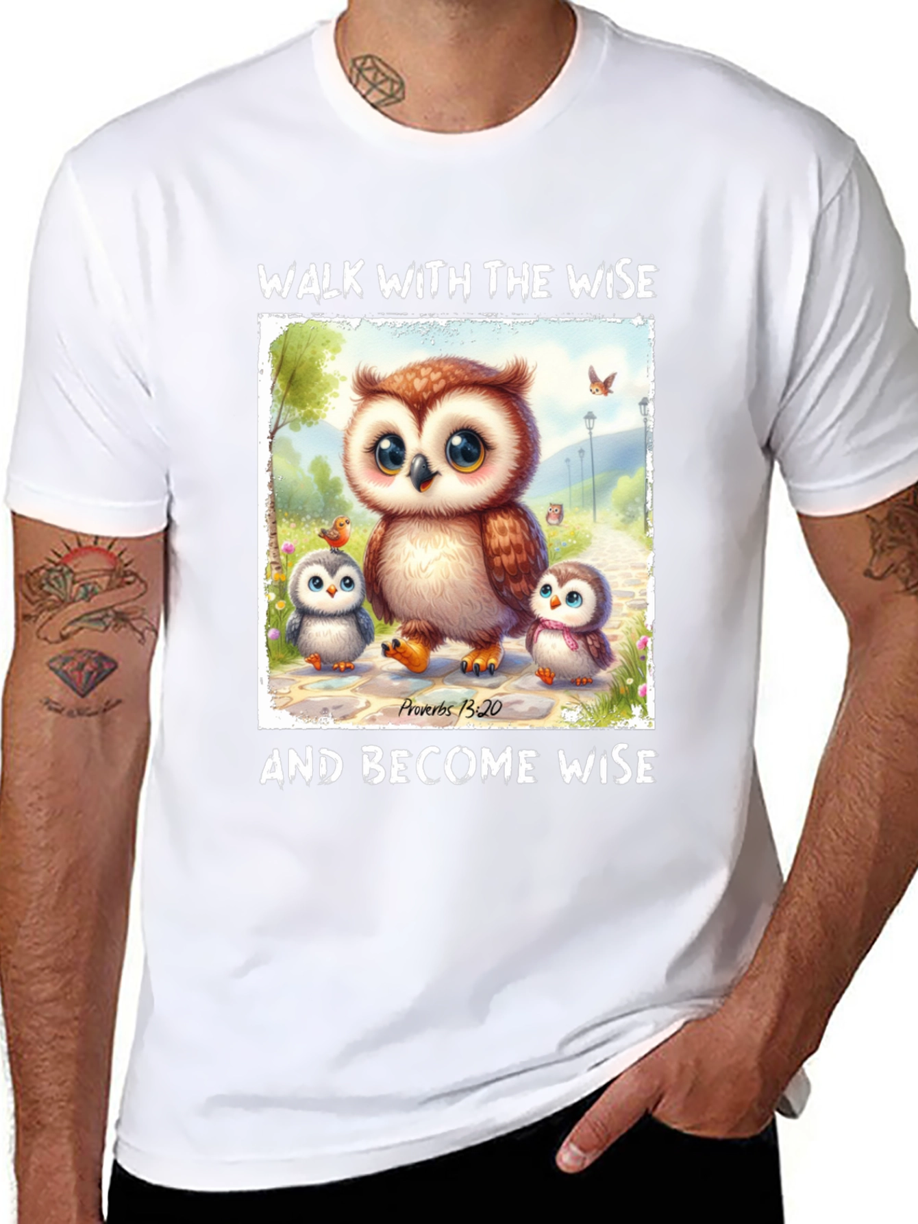 Wise Owls T-Shirt - Proverbs 13:20