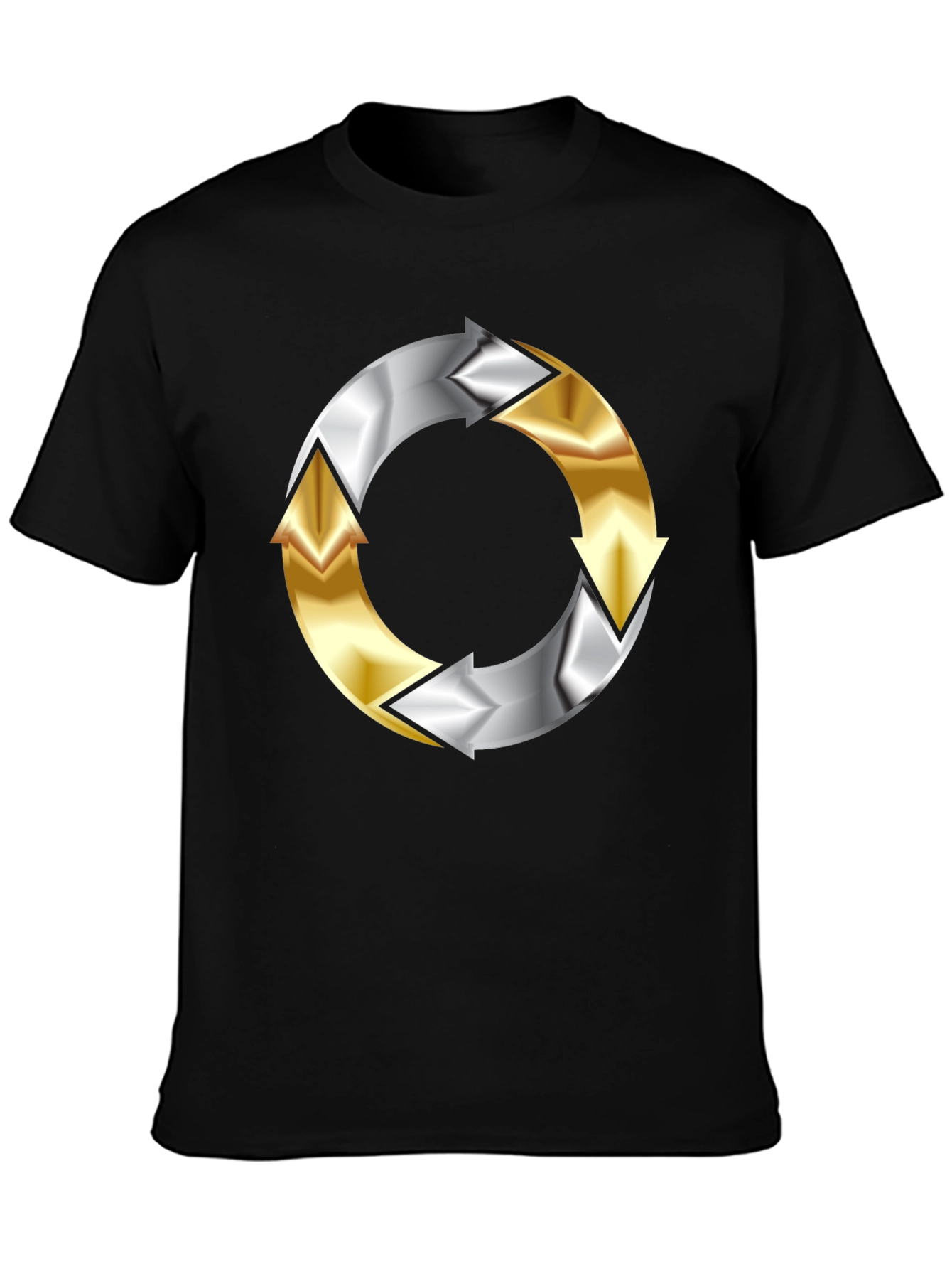 Arrow Cycle T-Shirt - Black Circular Design
