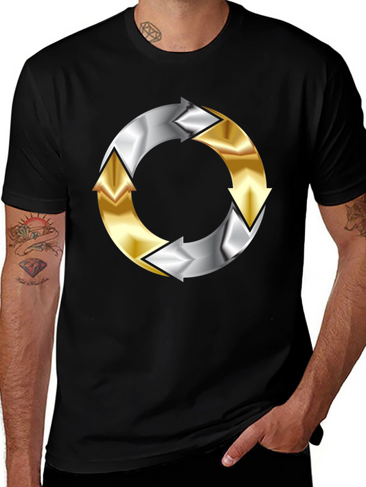 Arrow Cycle T-Shirt - Black Circular Design