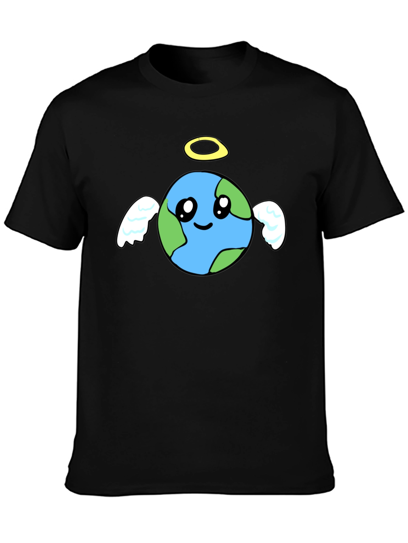 Angel Earth Graphic Black T-Shirt