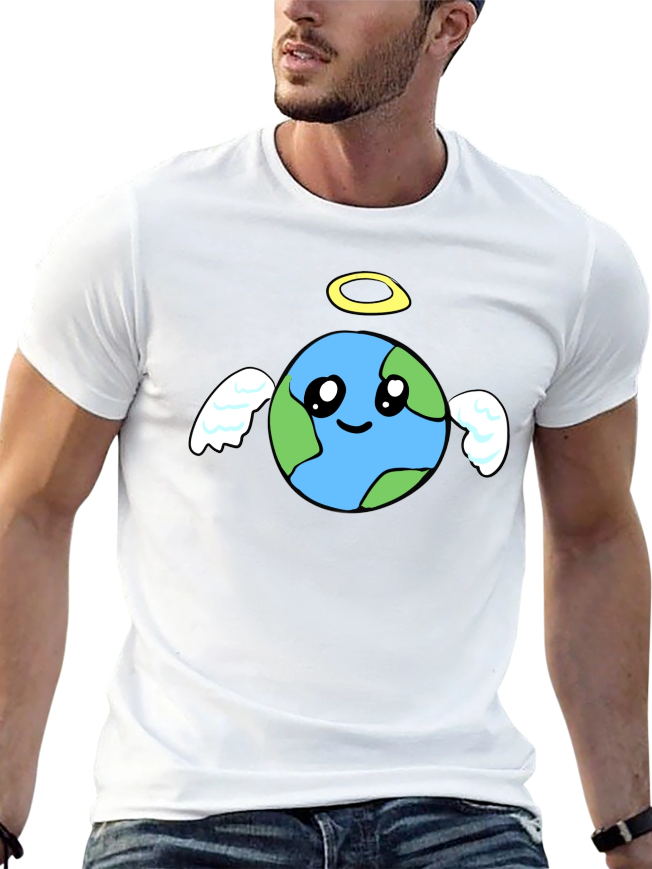 Angel Earth Graphic Black T-Shirt