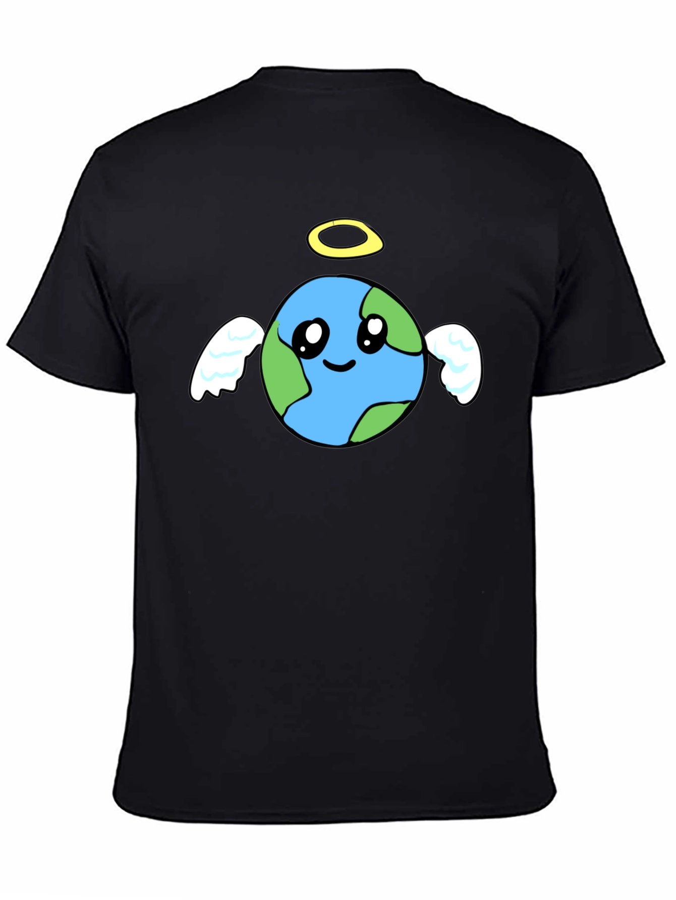 Angel Earth Graphic Black T-Shirt