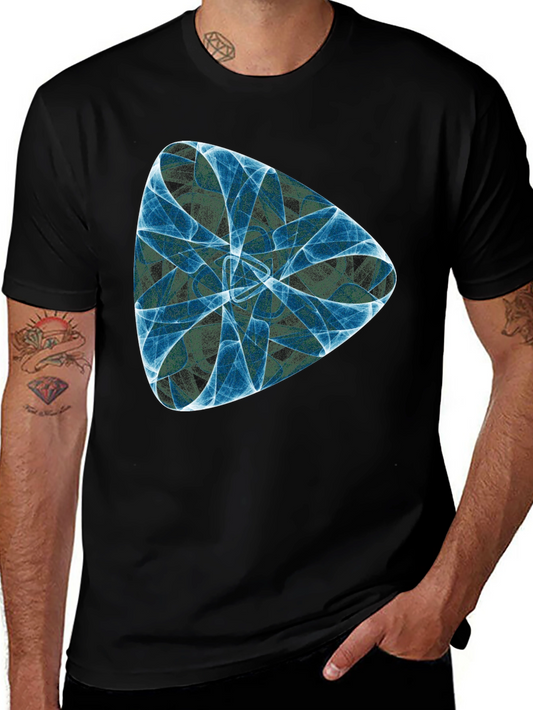 Abstract Fractal Design Black T-Shirt