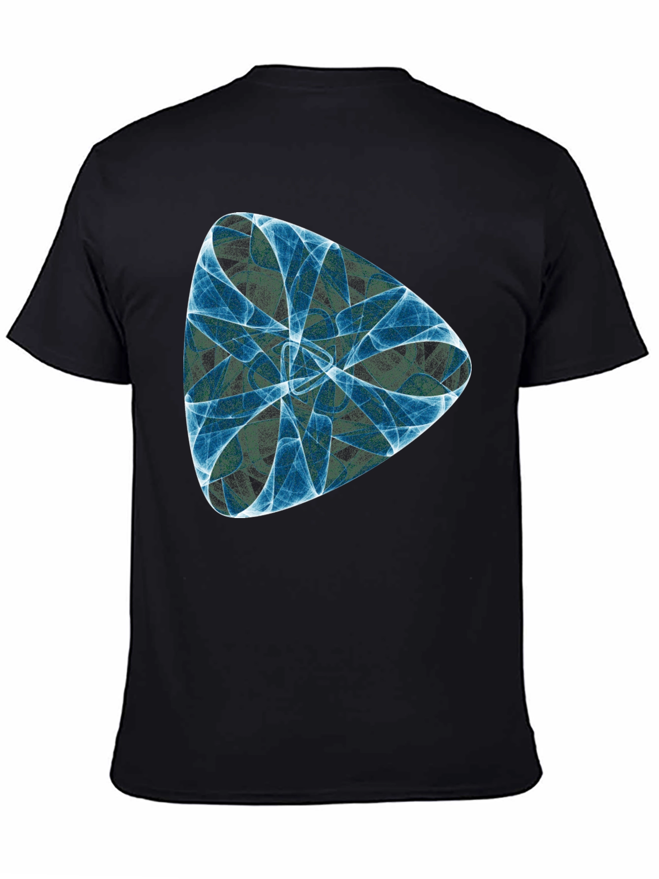 Abstract Fractal Design Black T-Shirt