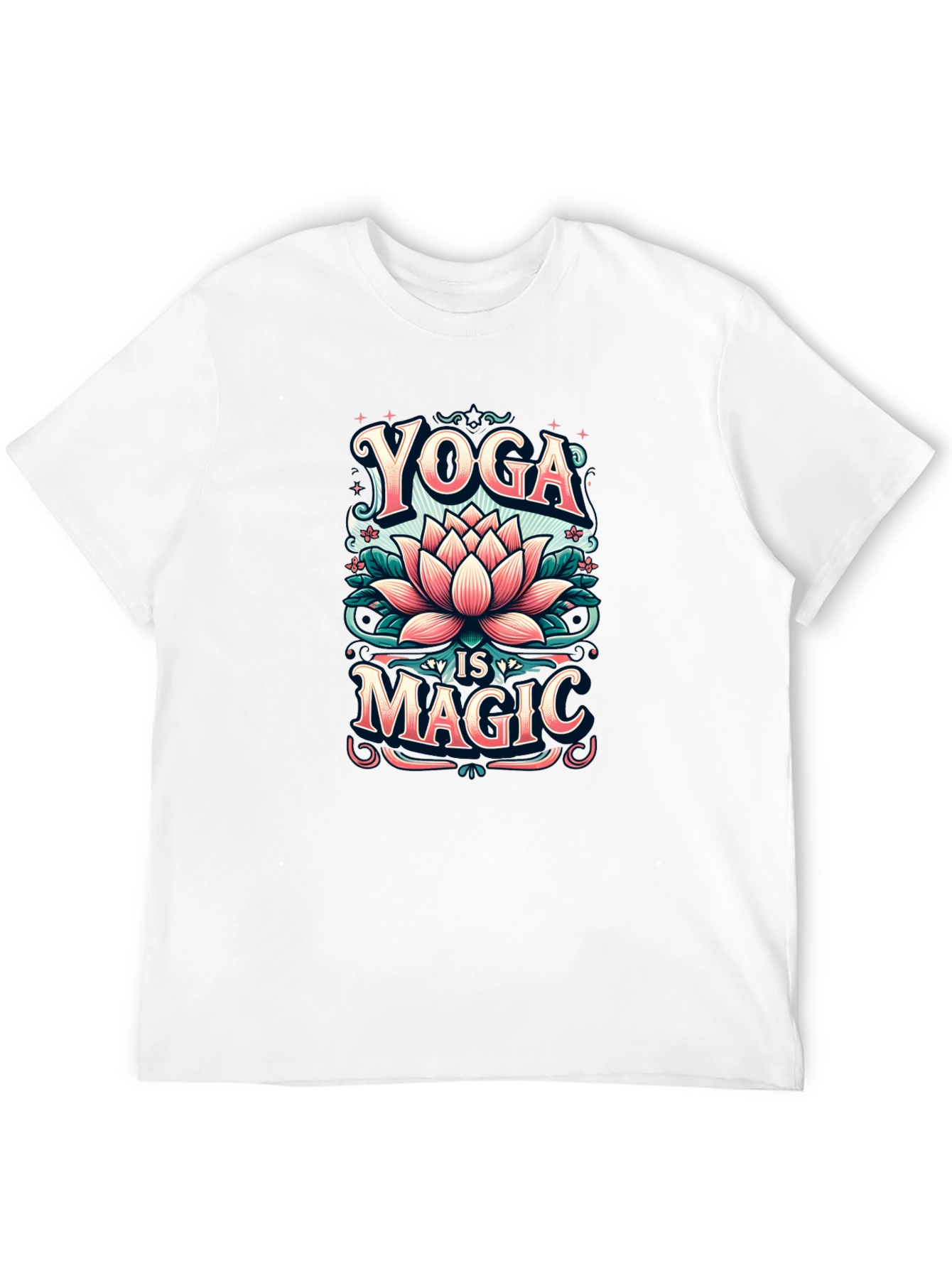 Yoga is Magic T-Shirt - Lotus Flower Design
