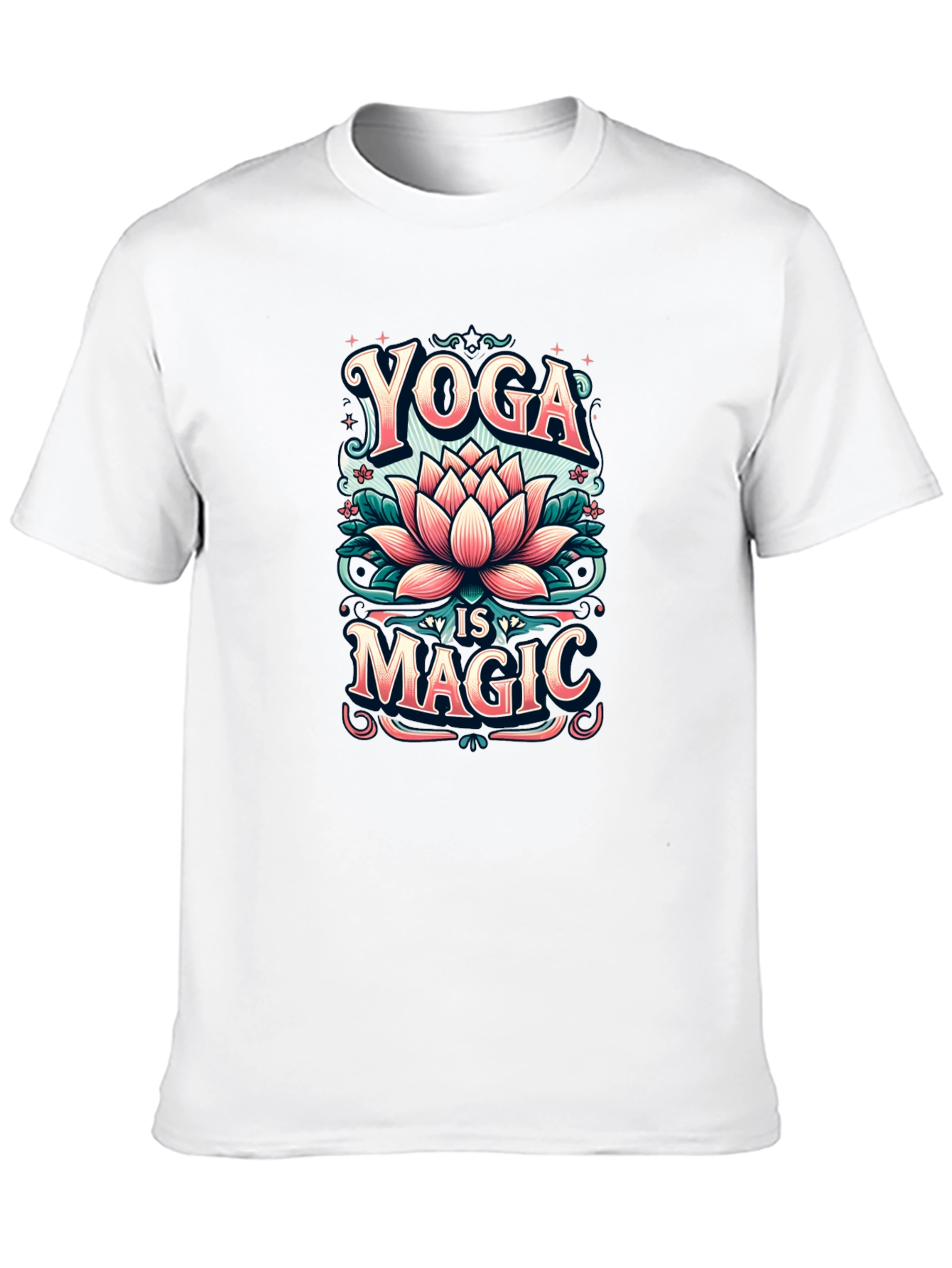 Yoga is Magic T-Shirt - Lotus Flower Design