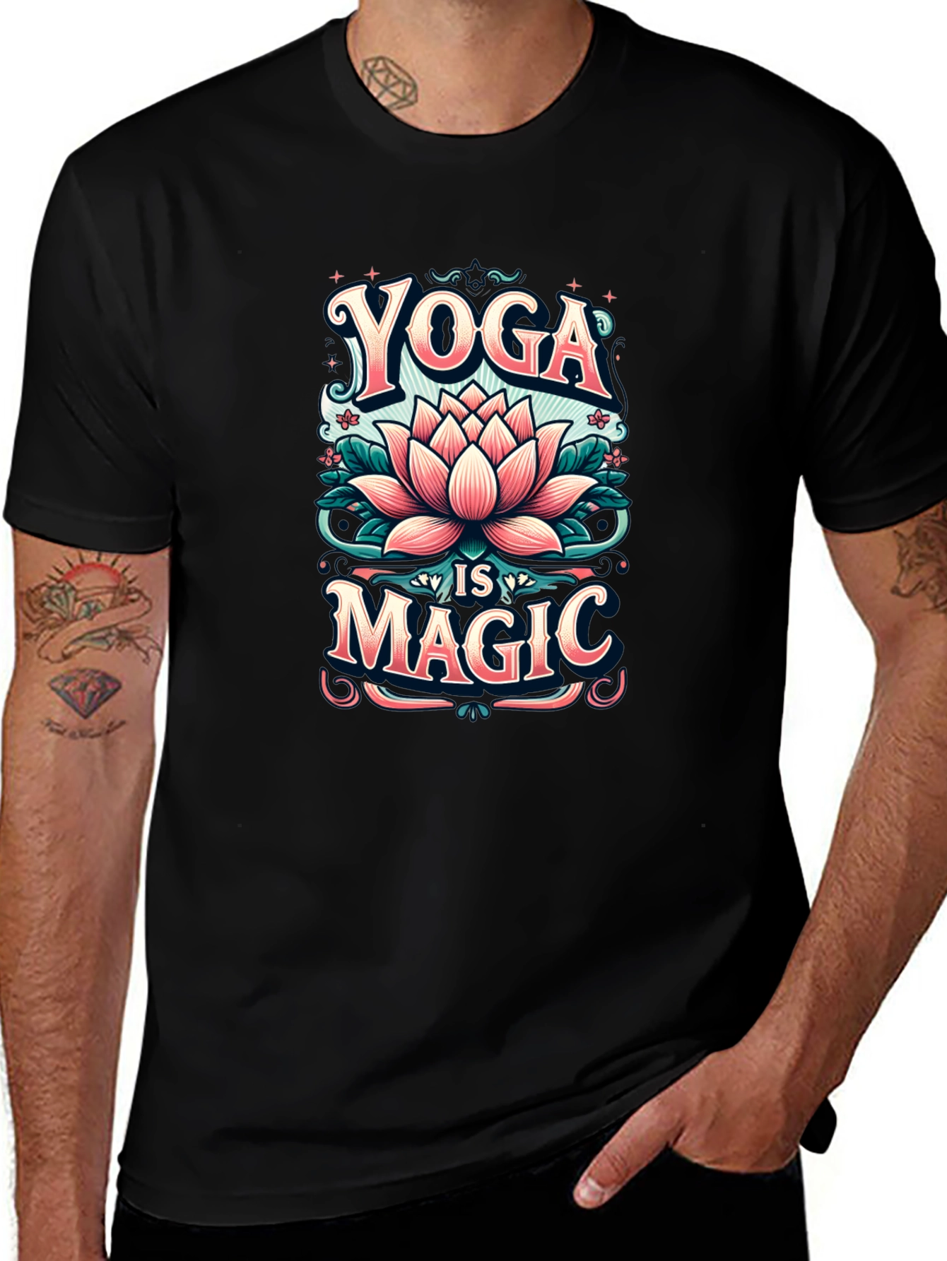 Yoga is Magic T-Shirt - Lotus Flower Design