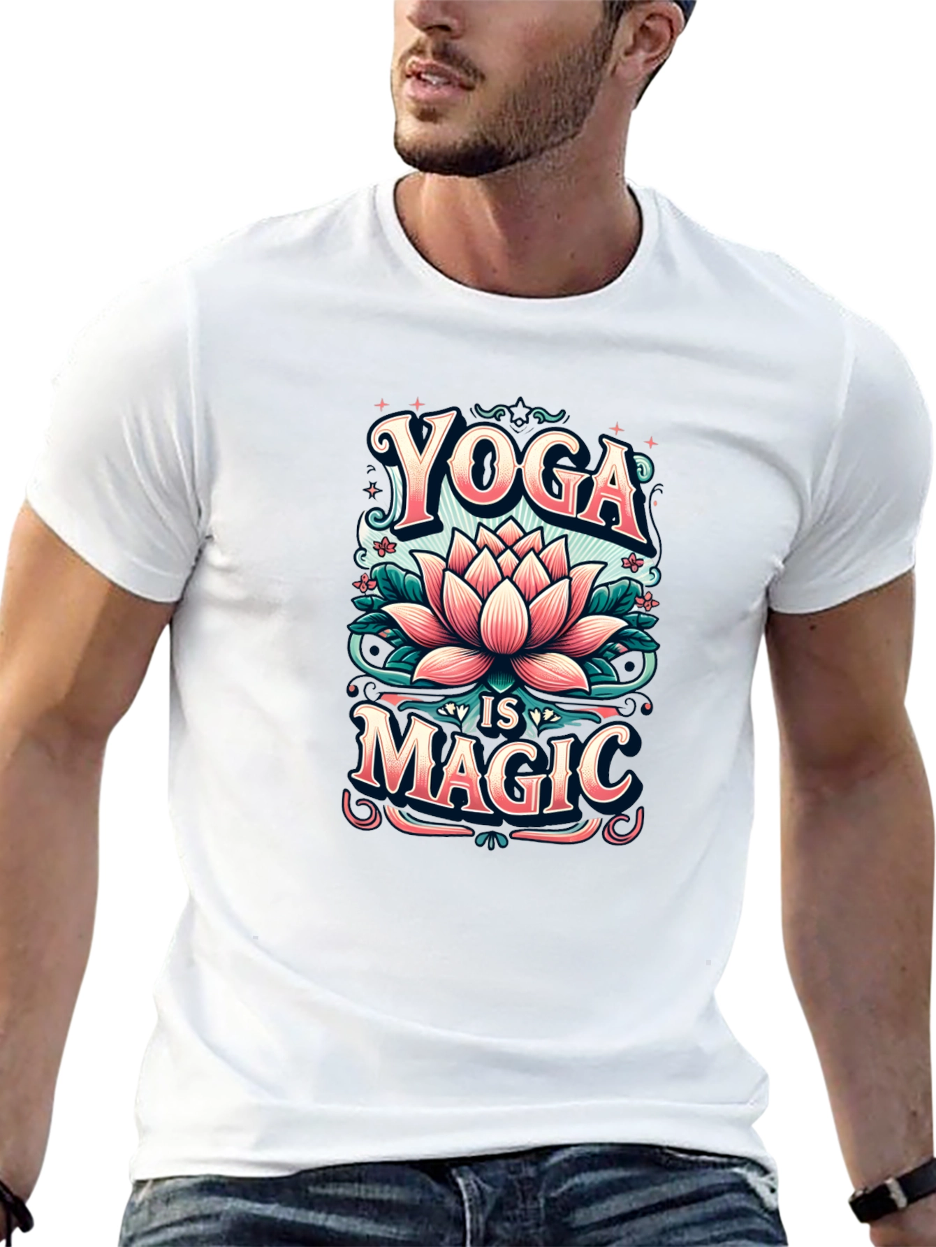 Yoga is Magic T-Shirt - Lotus Flower Design