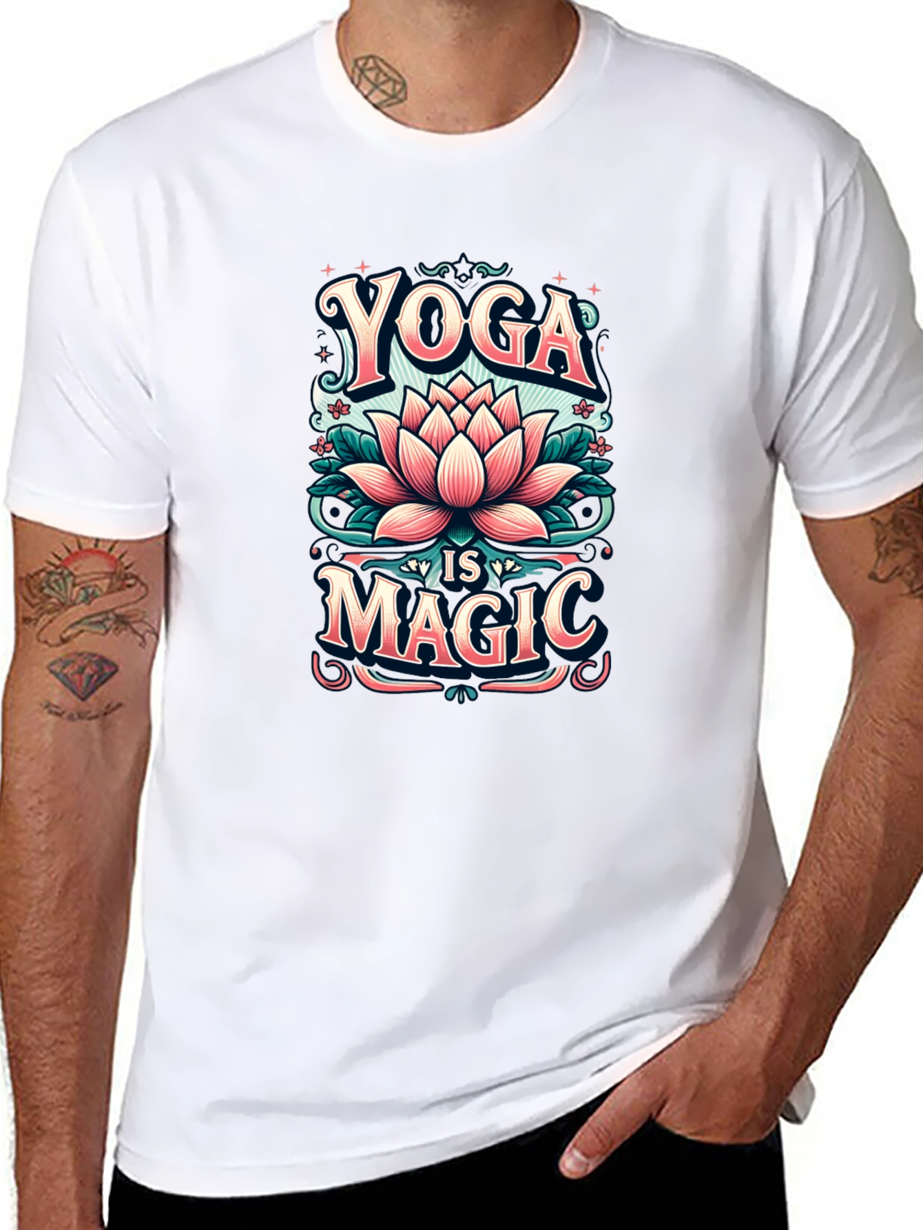 Yoga is Magic T-Shirt - Lotus Flower Design