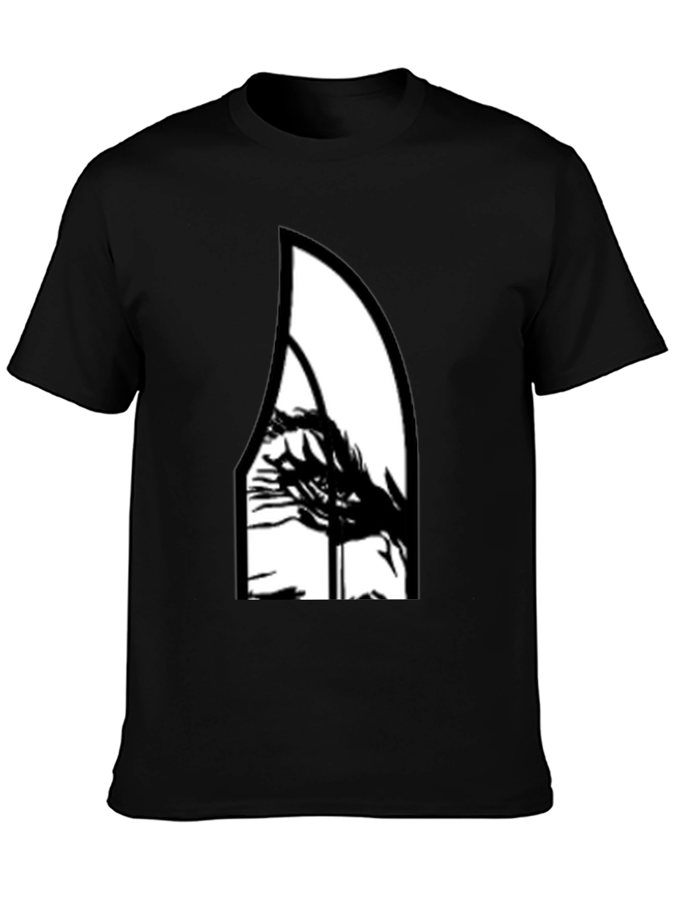 Abstract Graphic Tee - Black Cotton Blend Shirt