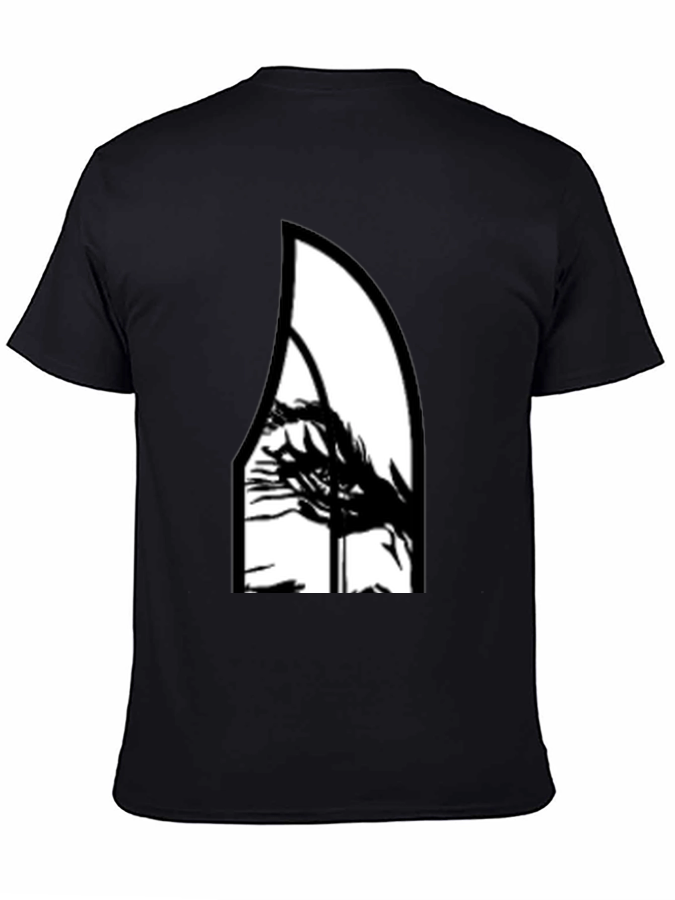Abstract Graphic Tee - Black Cotton Blend Shirt