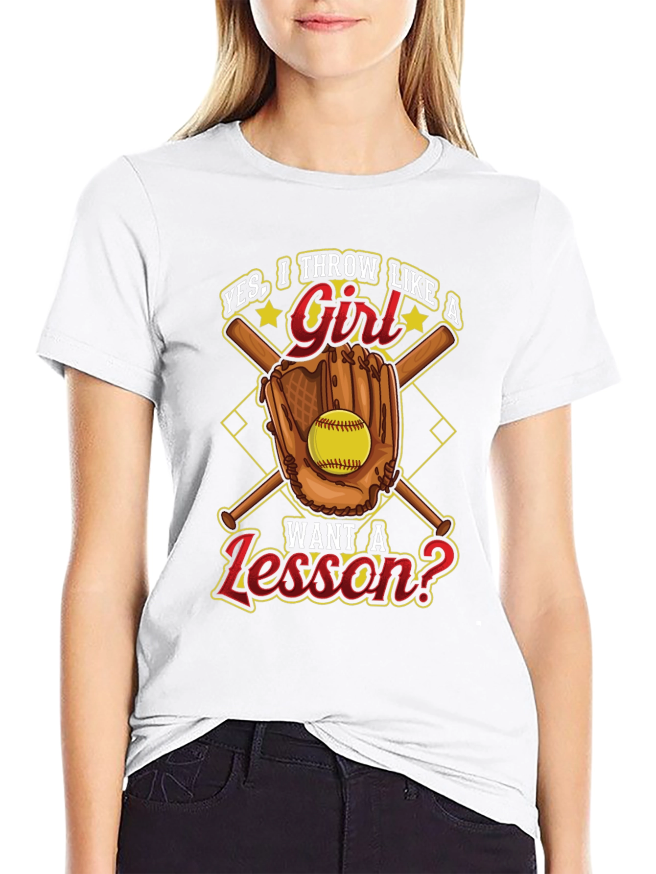 Yes I Throw Like a Girl T-Shirt Softball Baseball