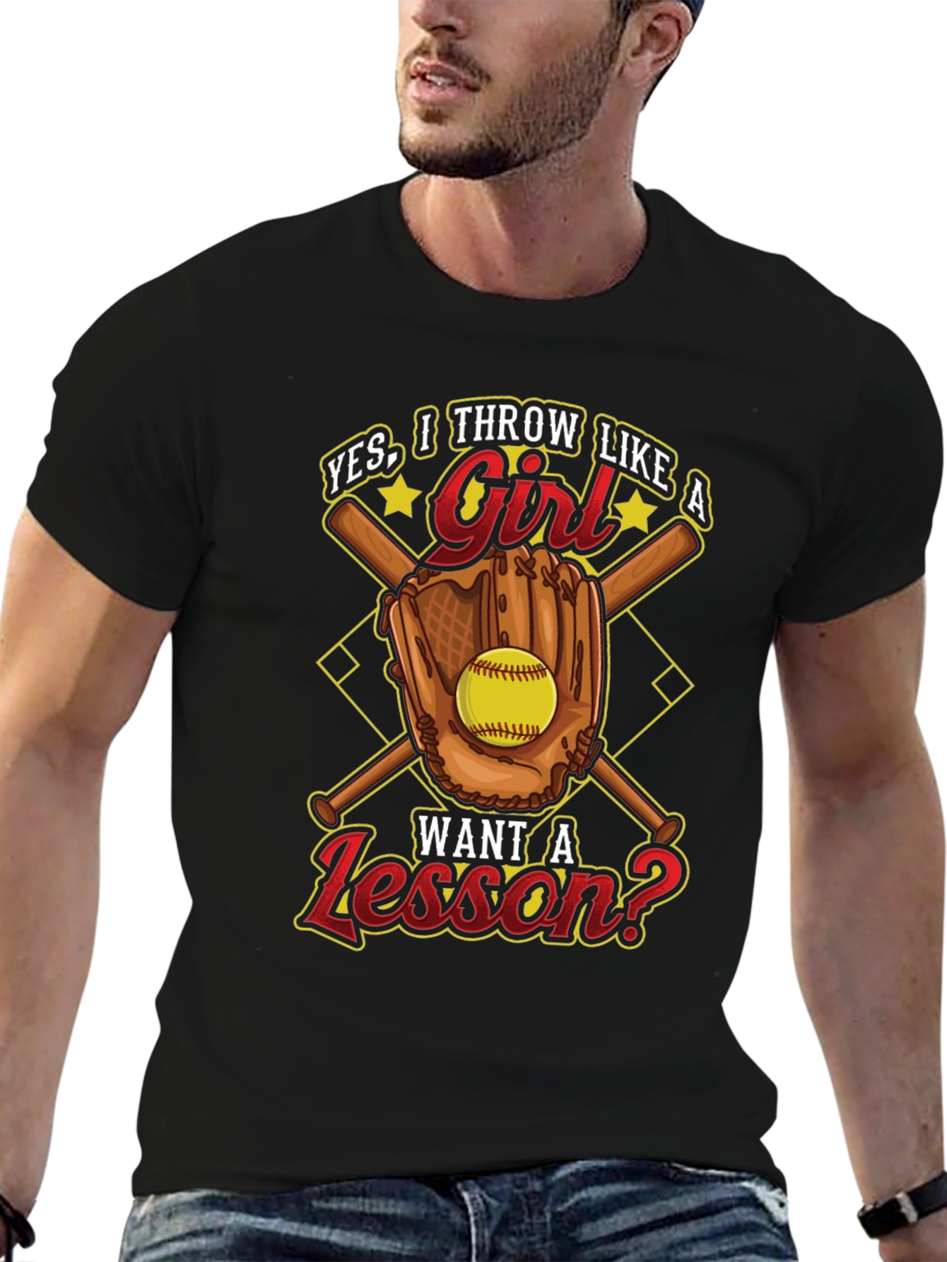 Yes I Throw Like a Girl T-Shirt Softball Baseball