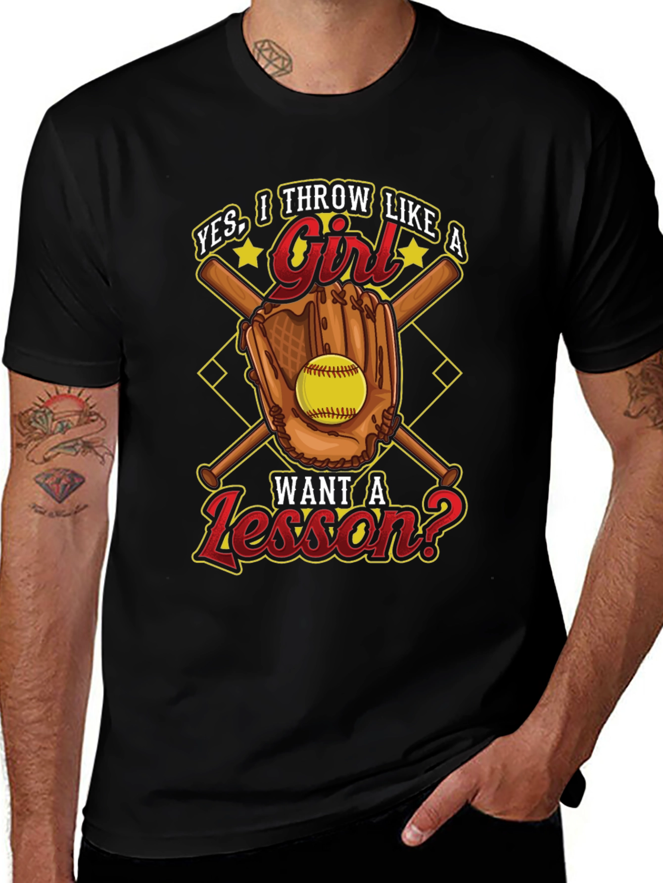 Yes I Throw Like a Girl T-Shirt Softball Baseball