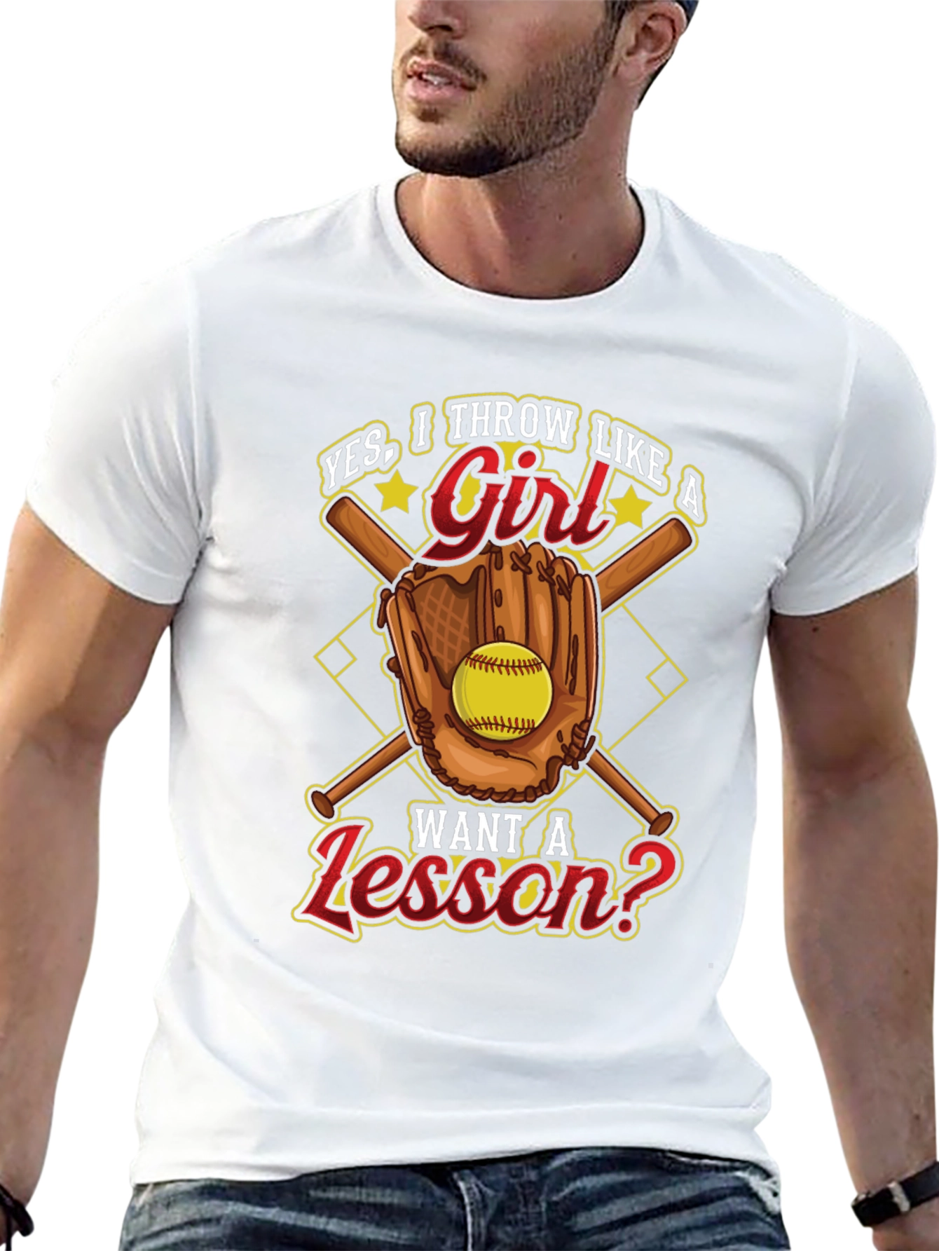 Yes I Throw Like a Girl T-Shirt Softball Baseball