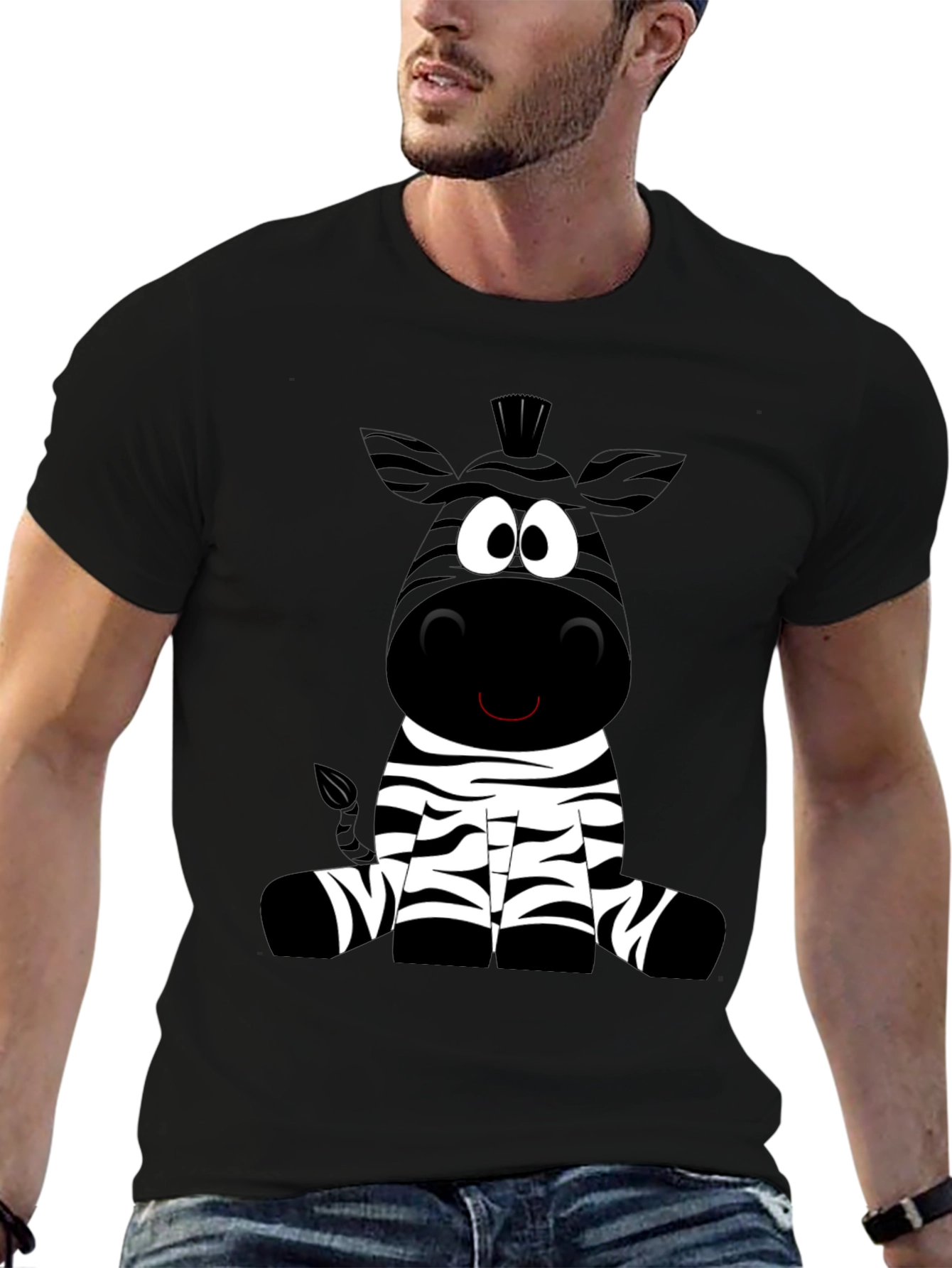 Zebra Cartoon Graphic Print T-Shirt