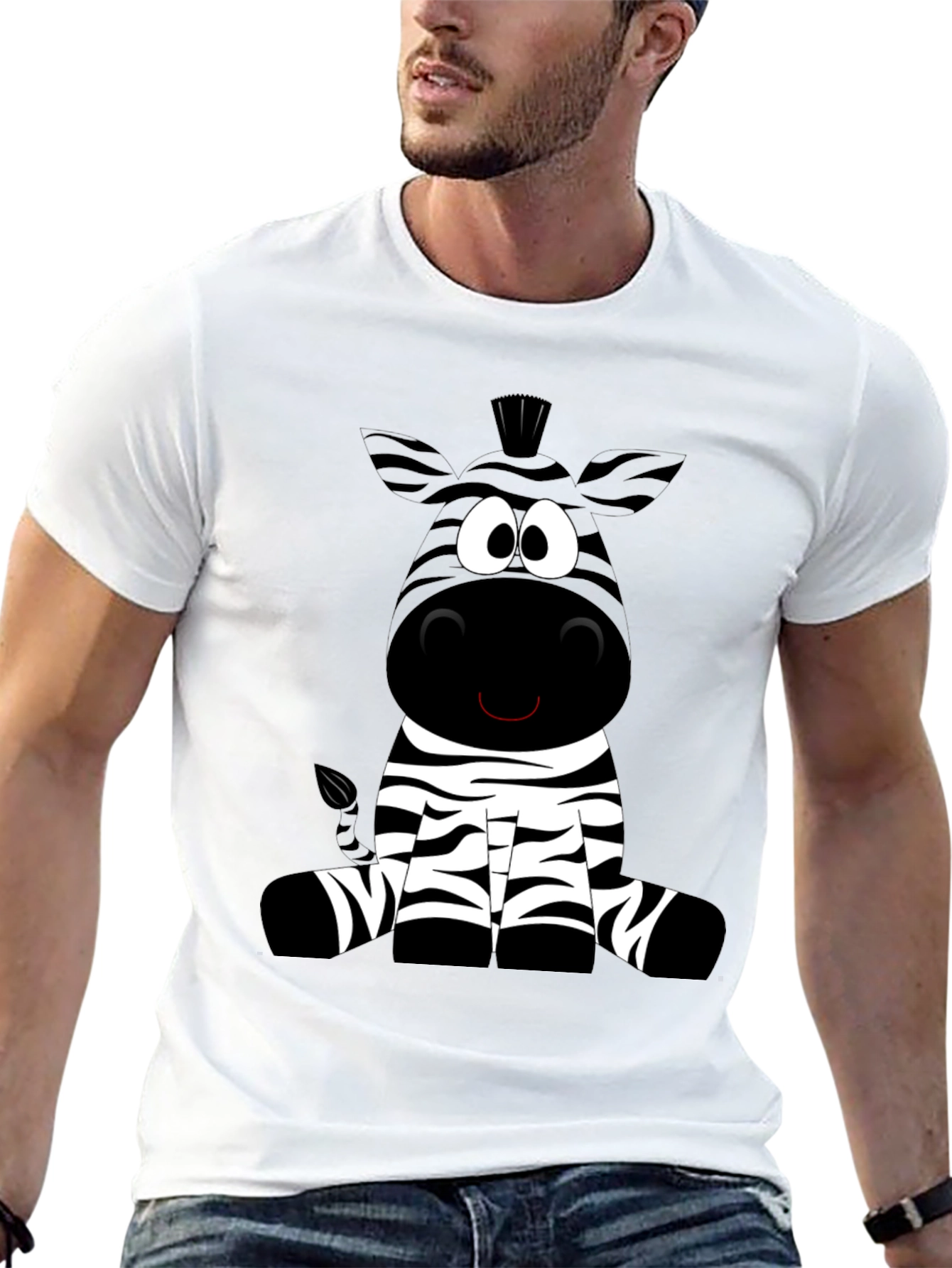 Zebra Cartoon Graphic Print T-Shirt