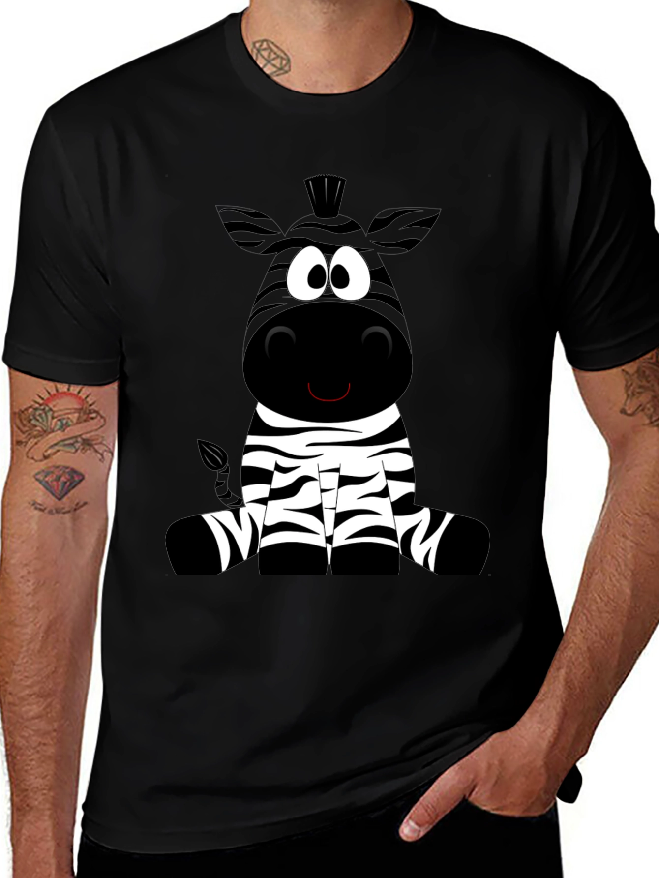 Zebra Cartoon Graphic Print T-Shirt