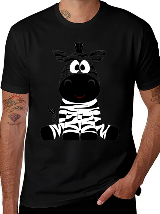 Zebra Cartoon Graphic Print T-Shirt