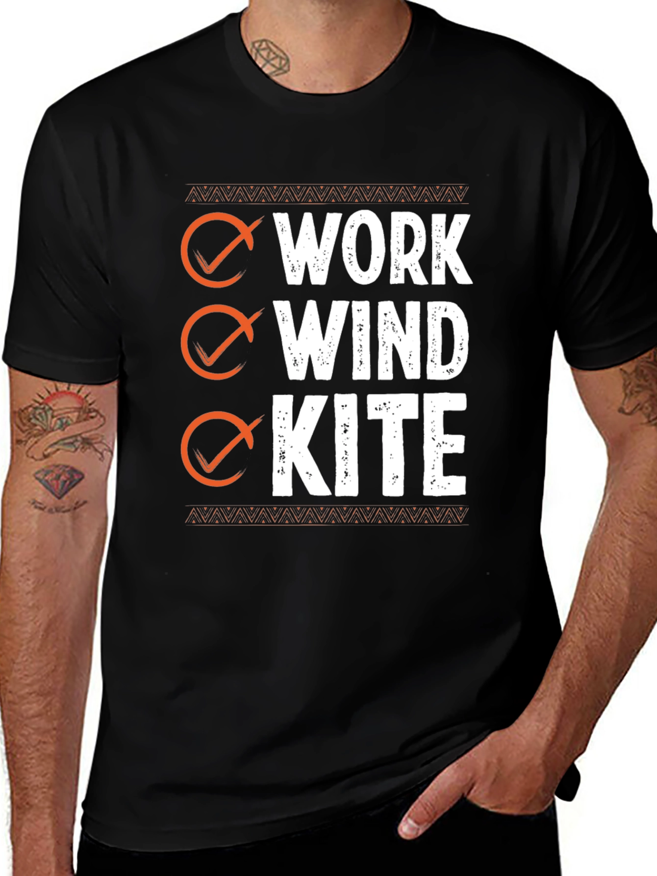 Work Wind Kite T-Shirt - Black Graphic Tee