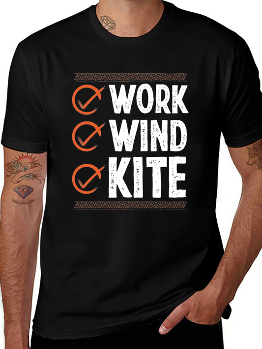 Work Wind Kite T-Shirt - Black Graphic Tee