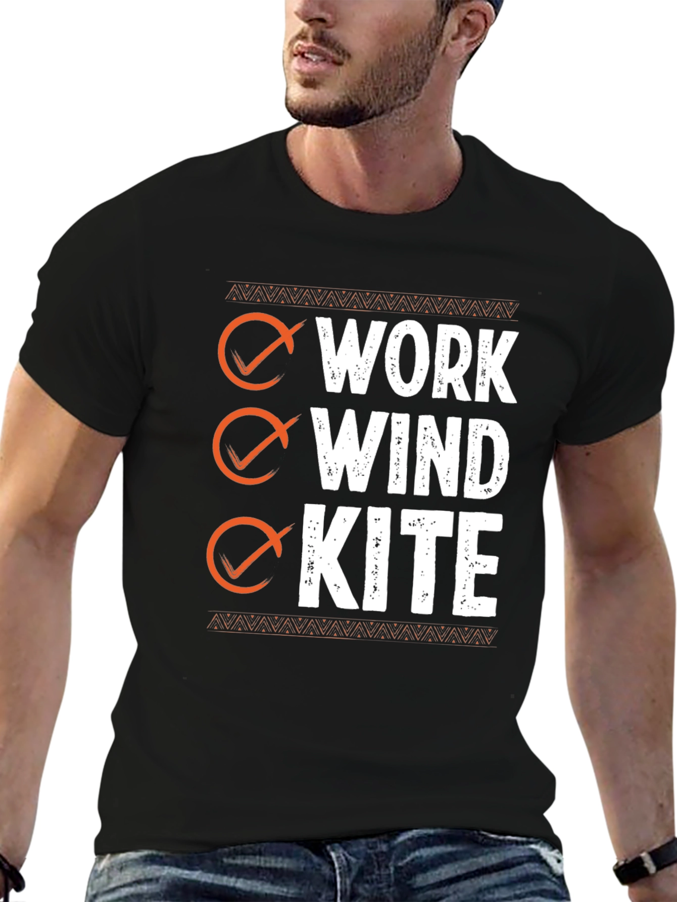 Work Wind Kite T-Shirt - Black Graphic Tee