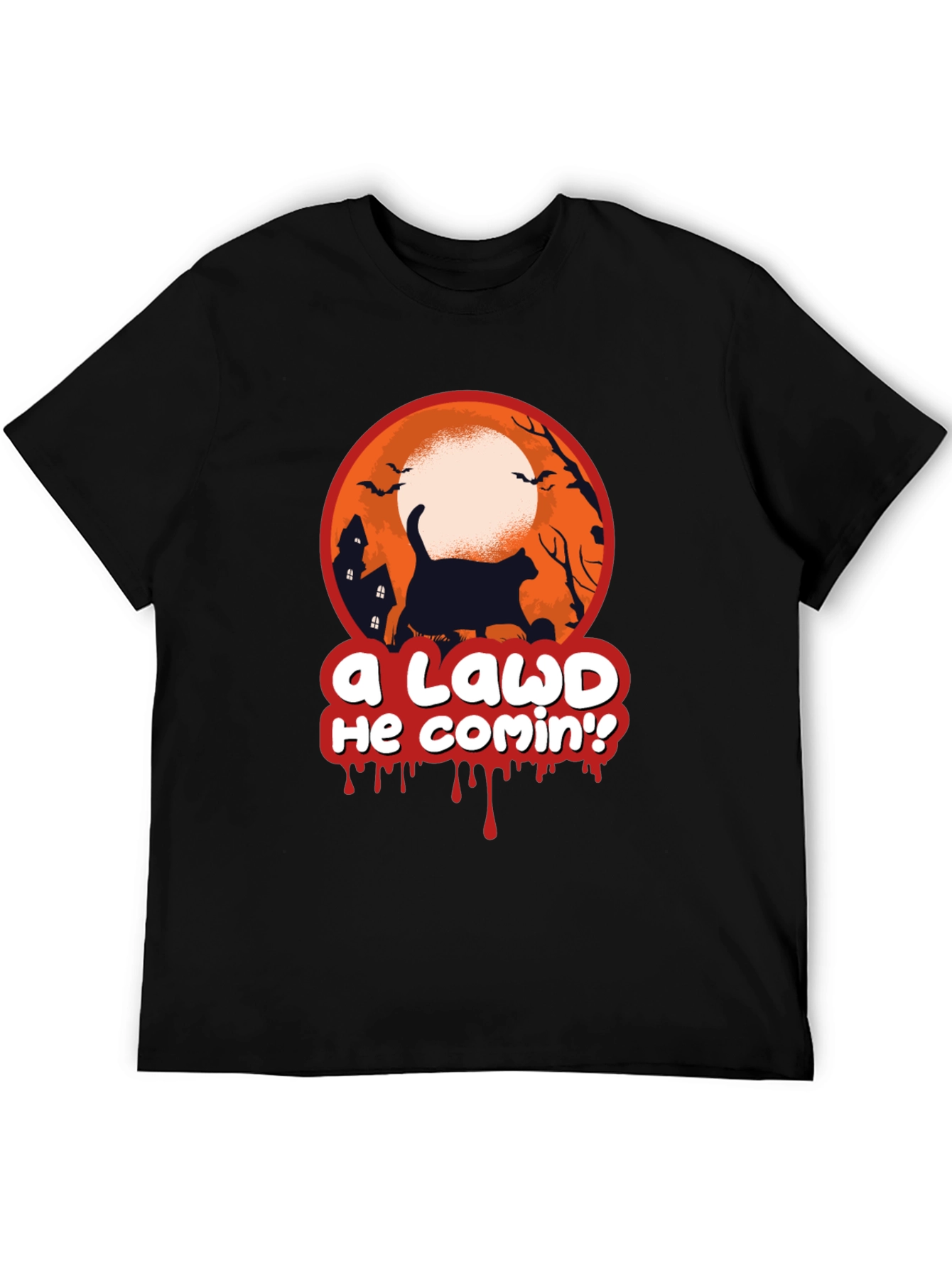 A Lawd He Comin Halloween Cat T-Shirt