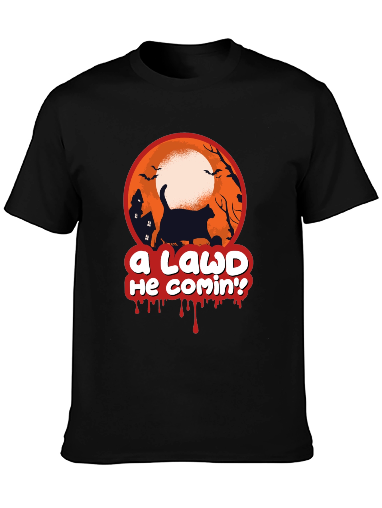 A Lawd He Comin Halloween Cat T-Shirt