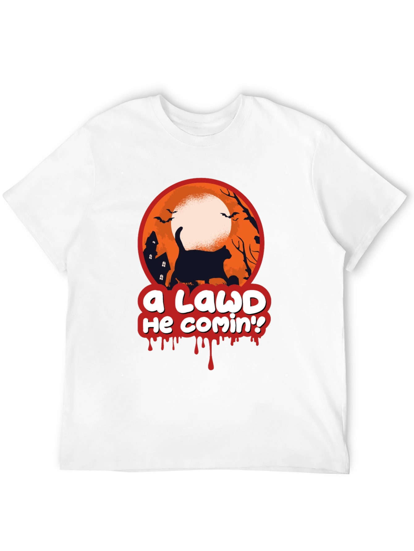 A Lawd He Comin Halloween Cat T-Shirt